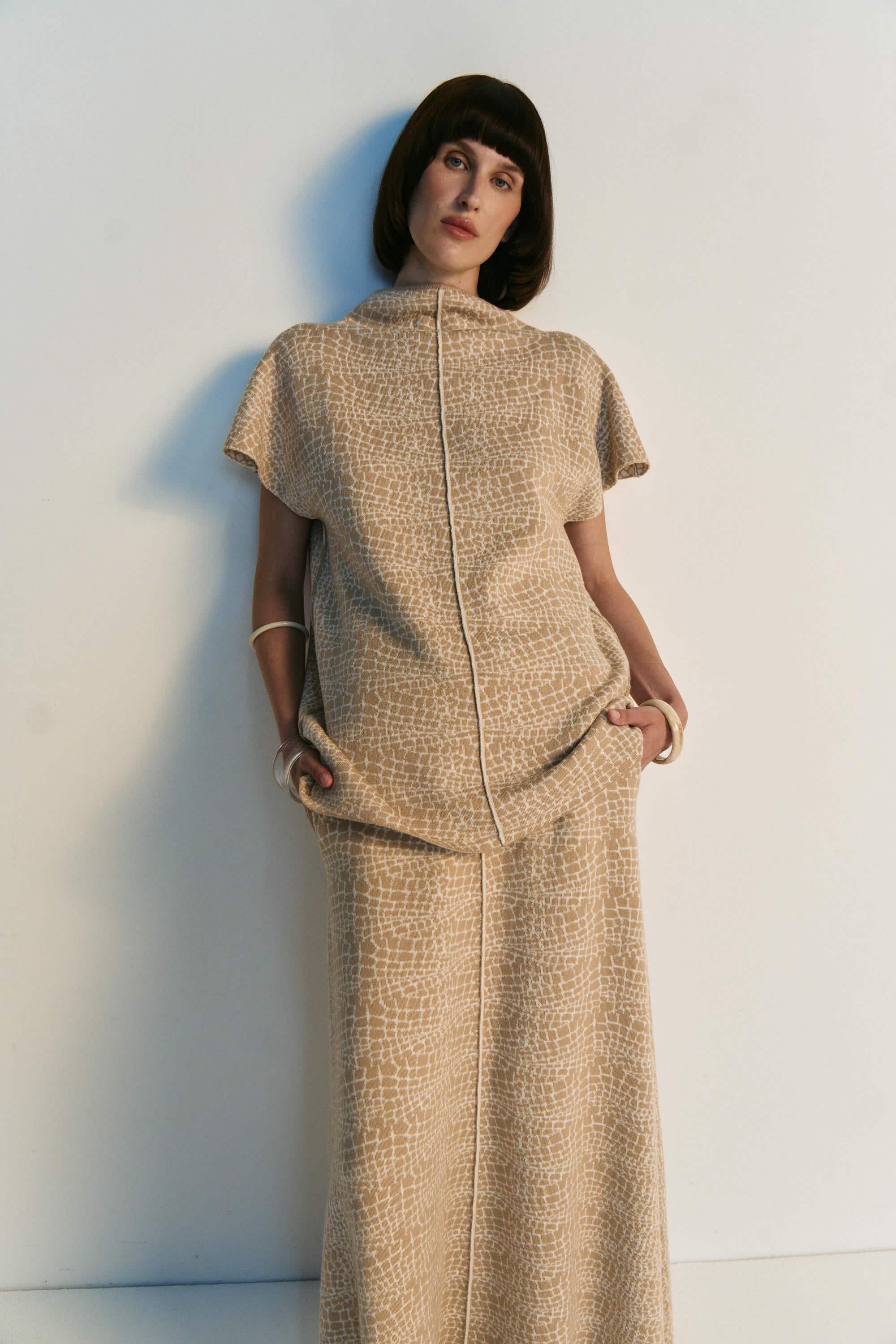 Jacquard-Oberteil mit Reißverschluss vorne