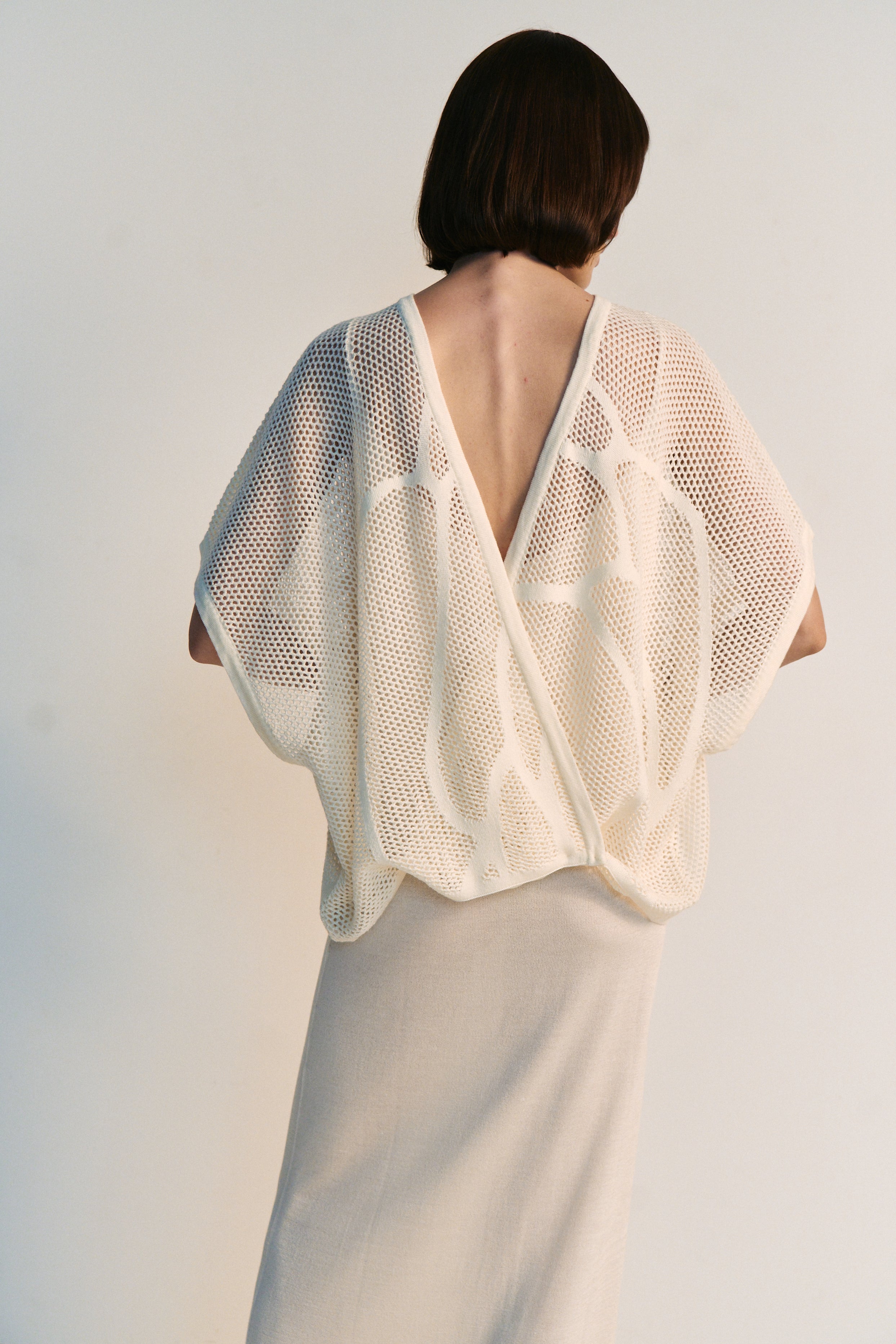 Strickoberteil aus Merino-Mesh