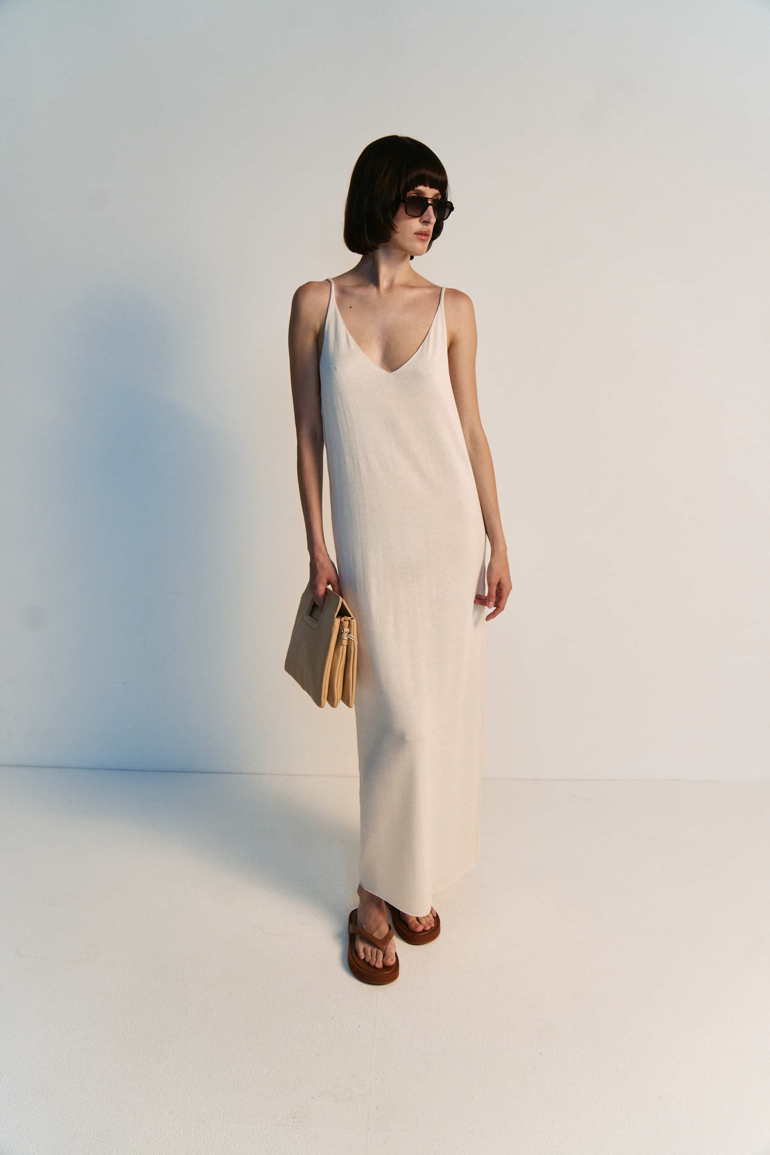 Sheer Knit Slip Dress