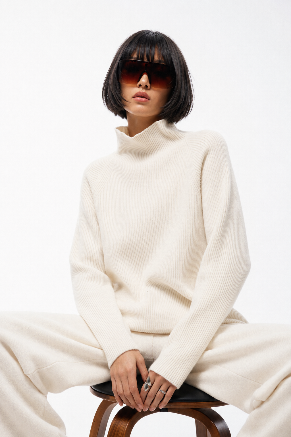 Merino Wool Warm Ribbed Sweater