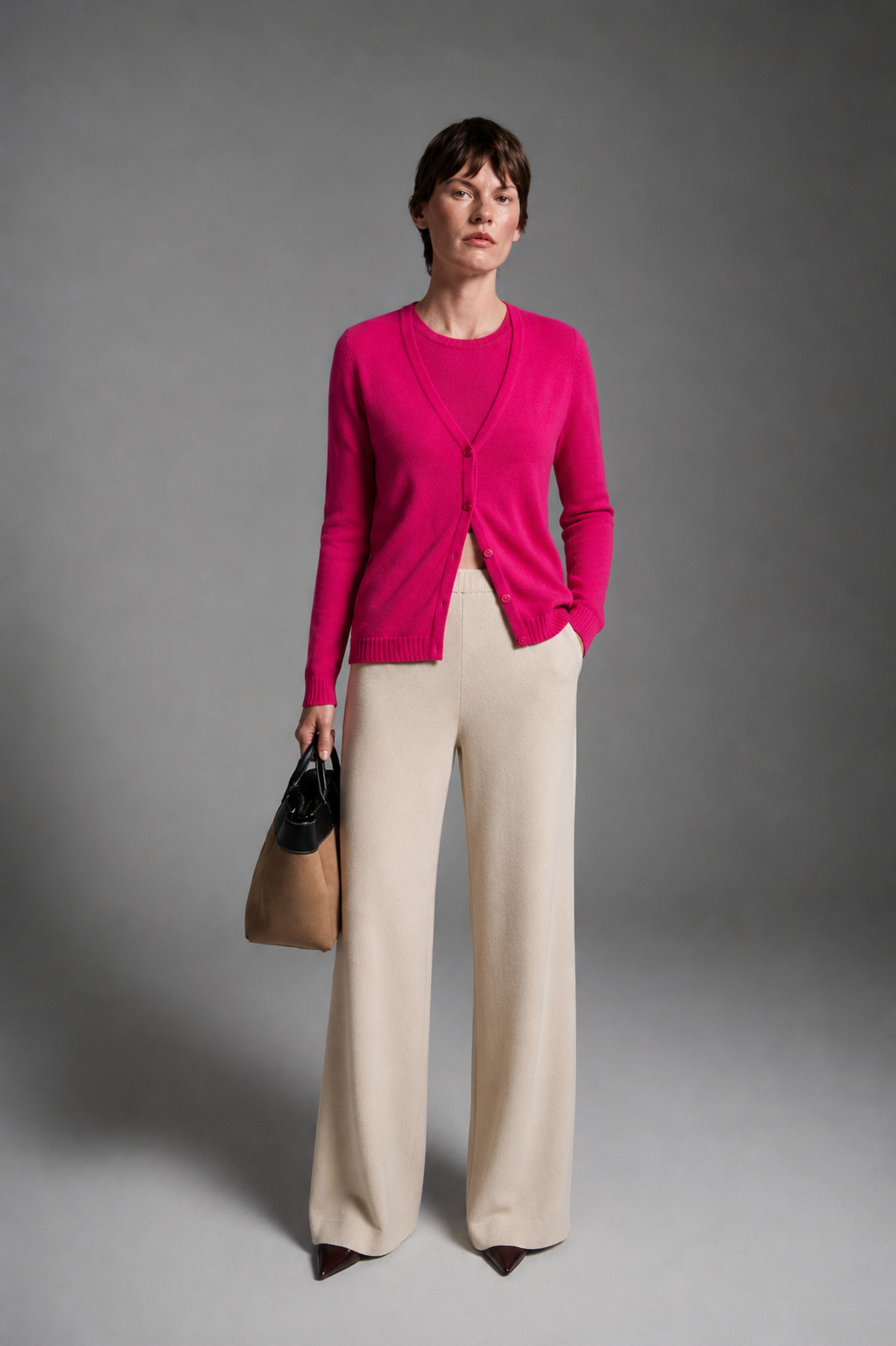 Air Twinset Crew Neck Top & Button Cardigan