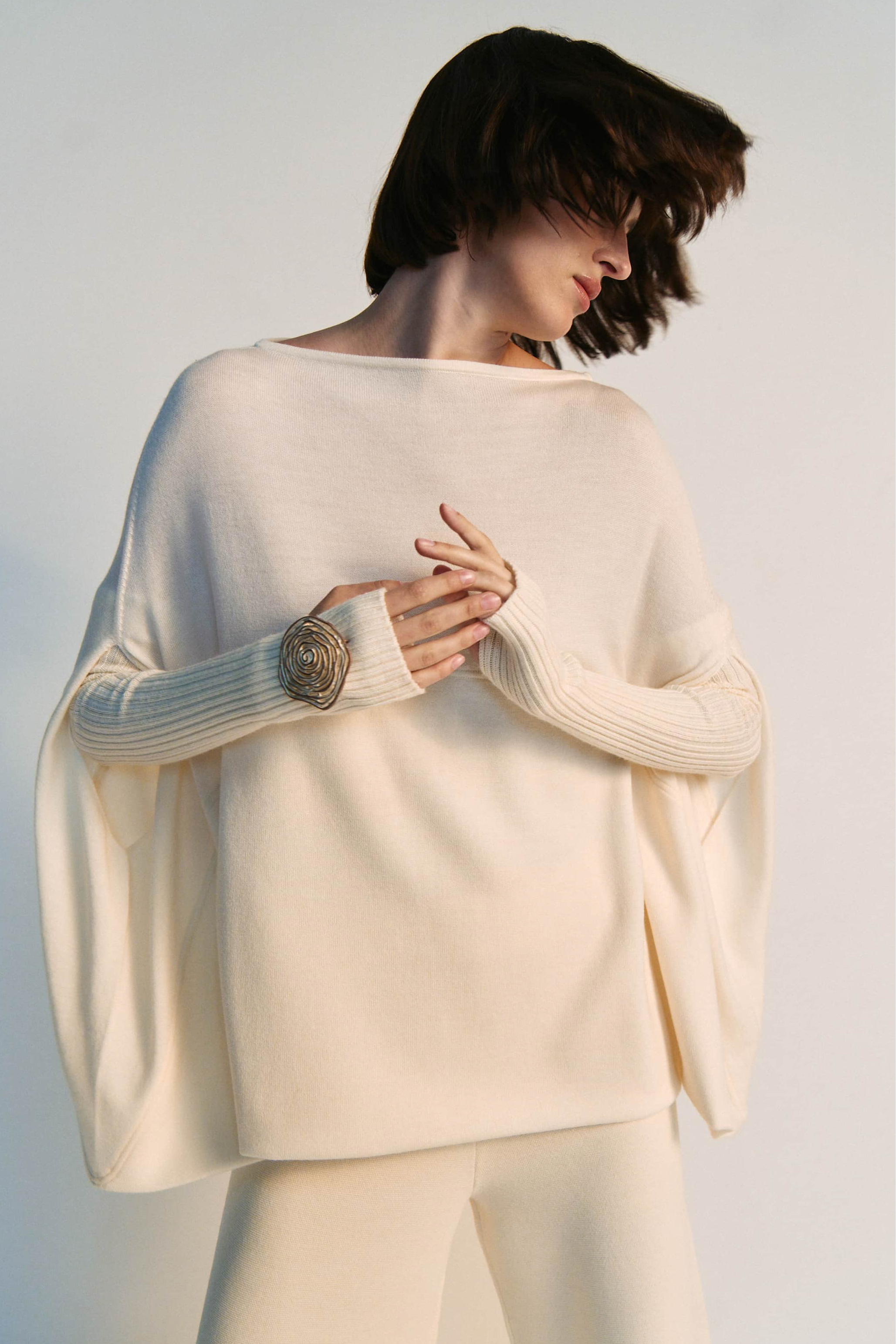 Poncho aus Merinowolle