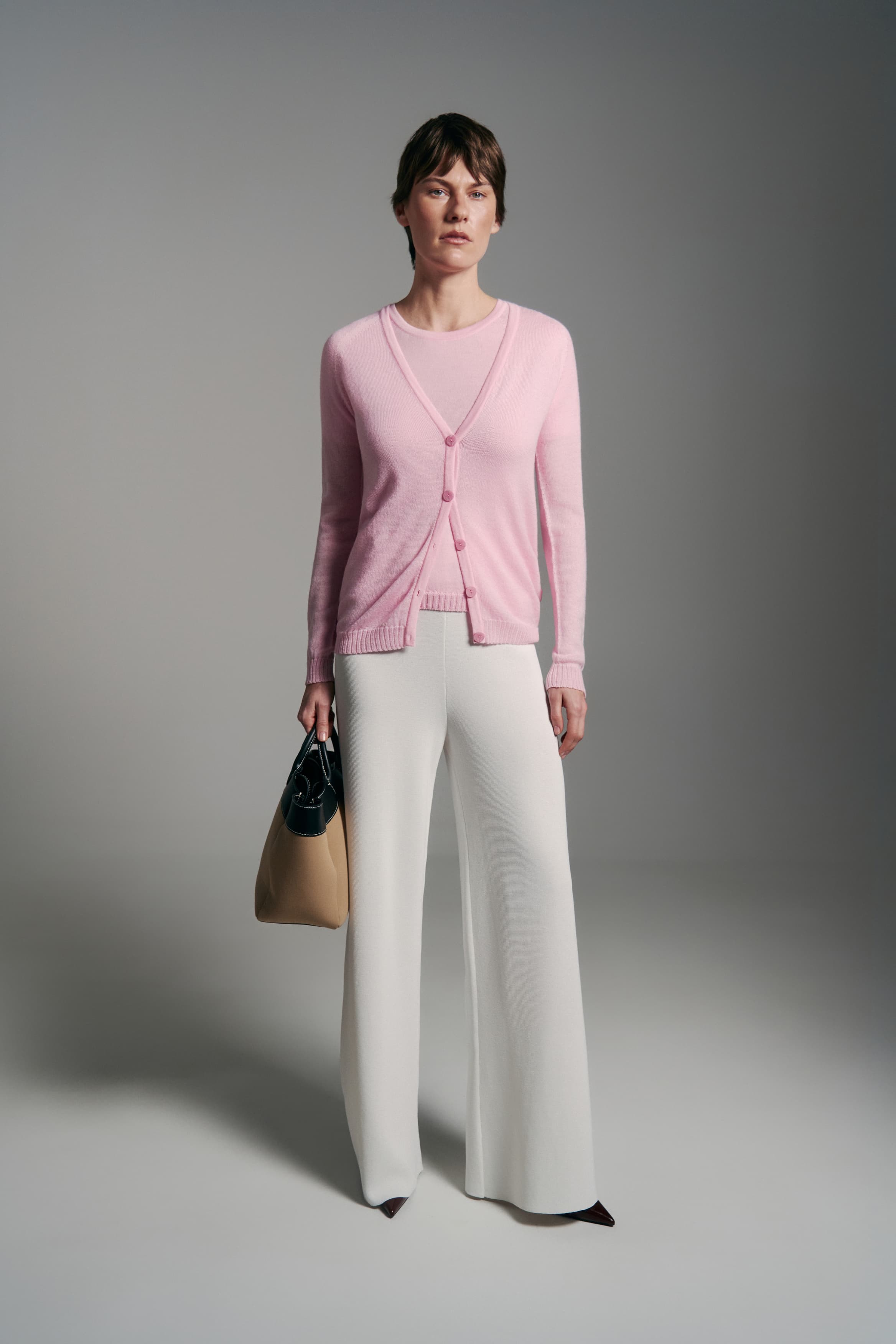 Air Twinset Crew Neck Top & Button Cardigan