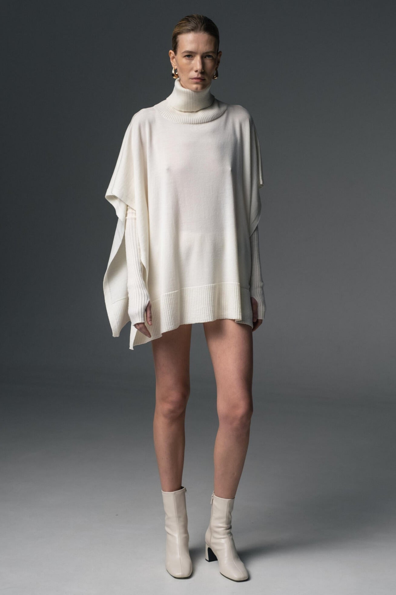 Merino Turtleneck Cape