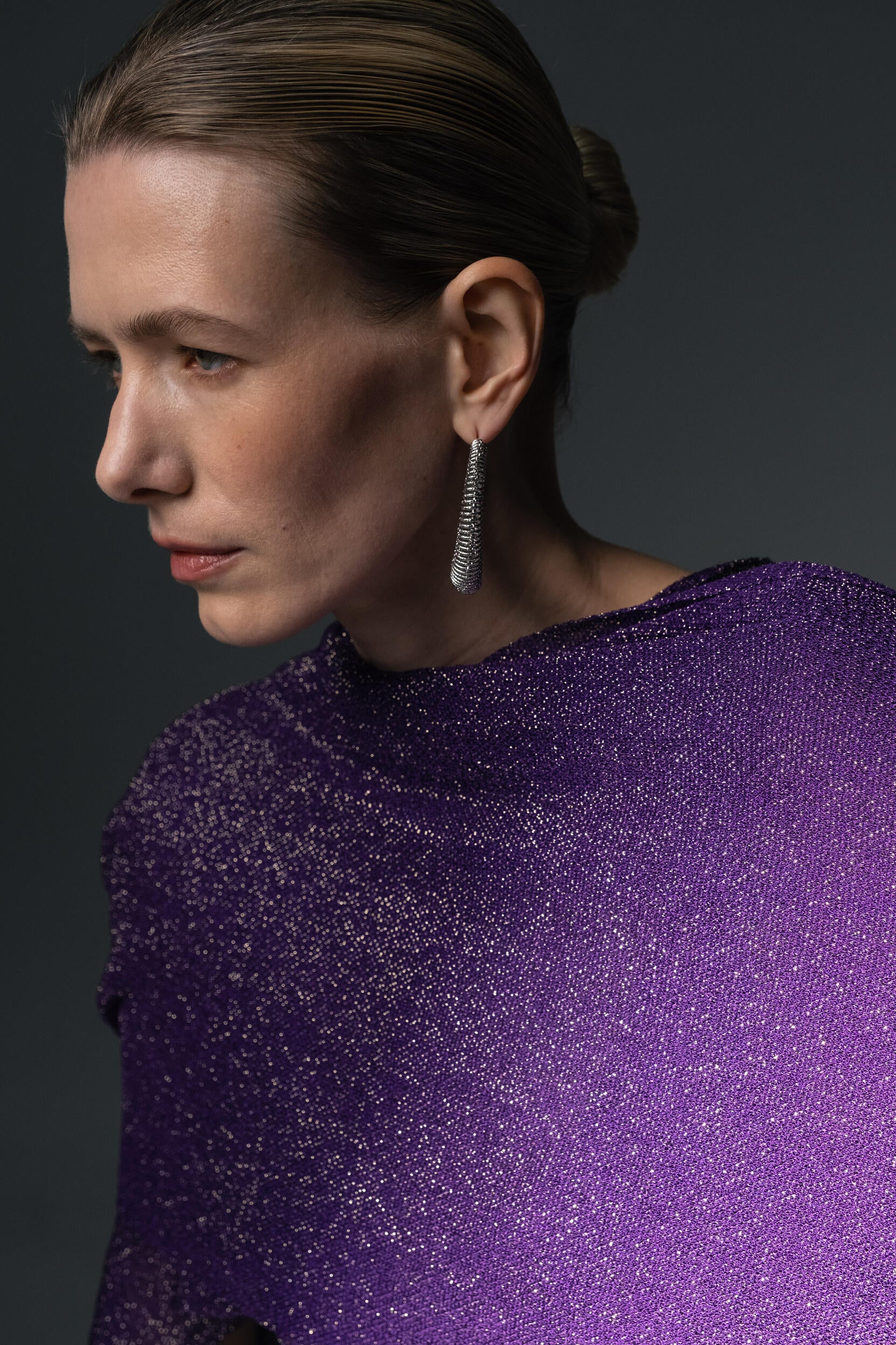Lurexkleid mit Schal