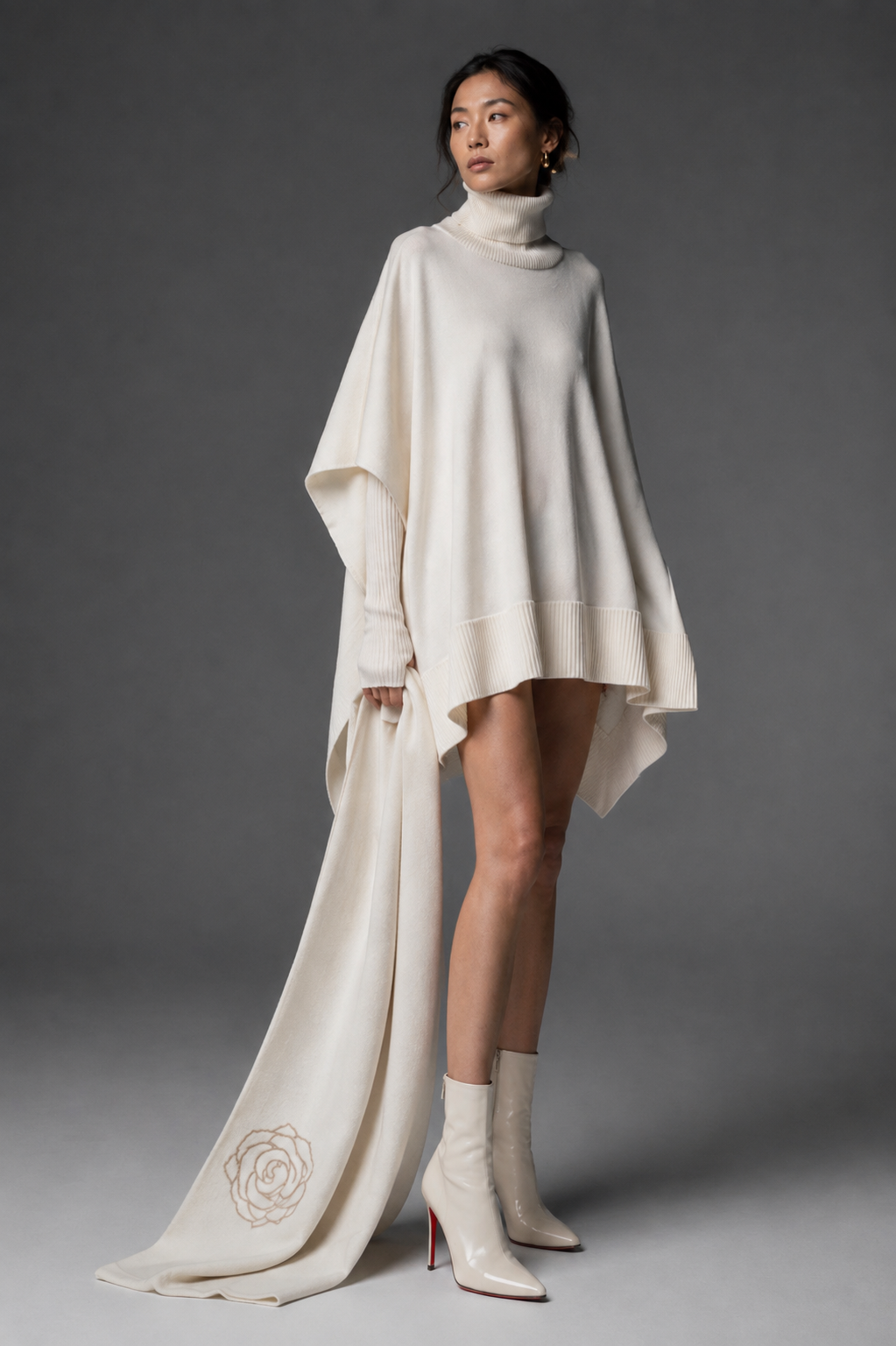 Merino Wool Turtleneck Cape