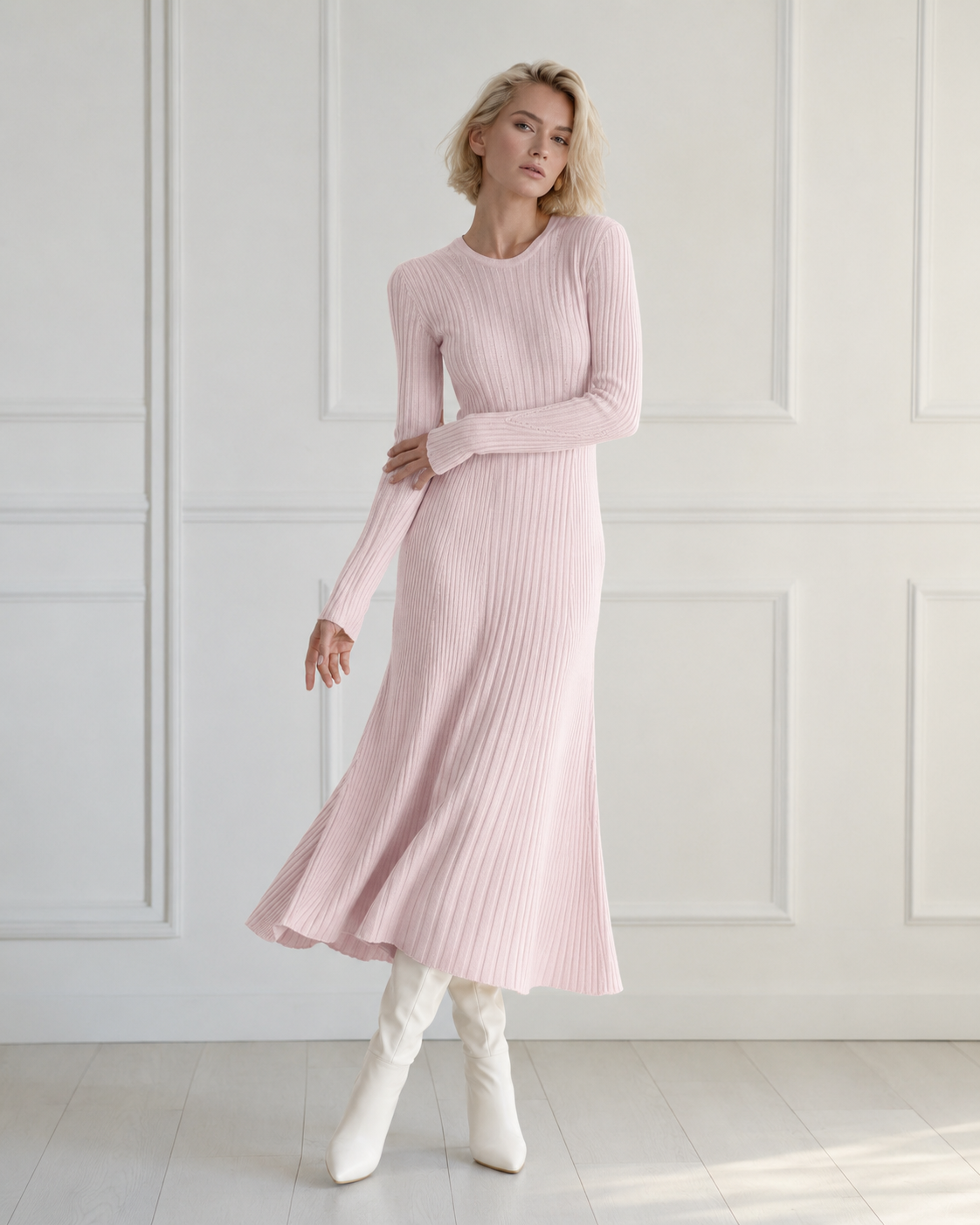Merino Ribbed Midi Dress