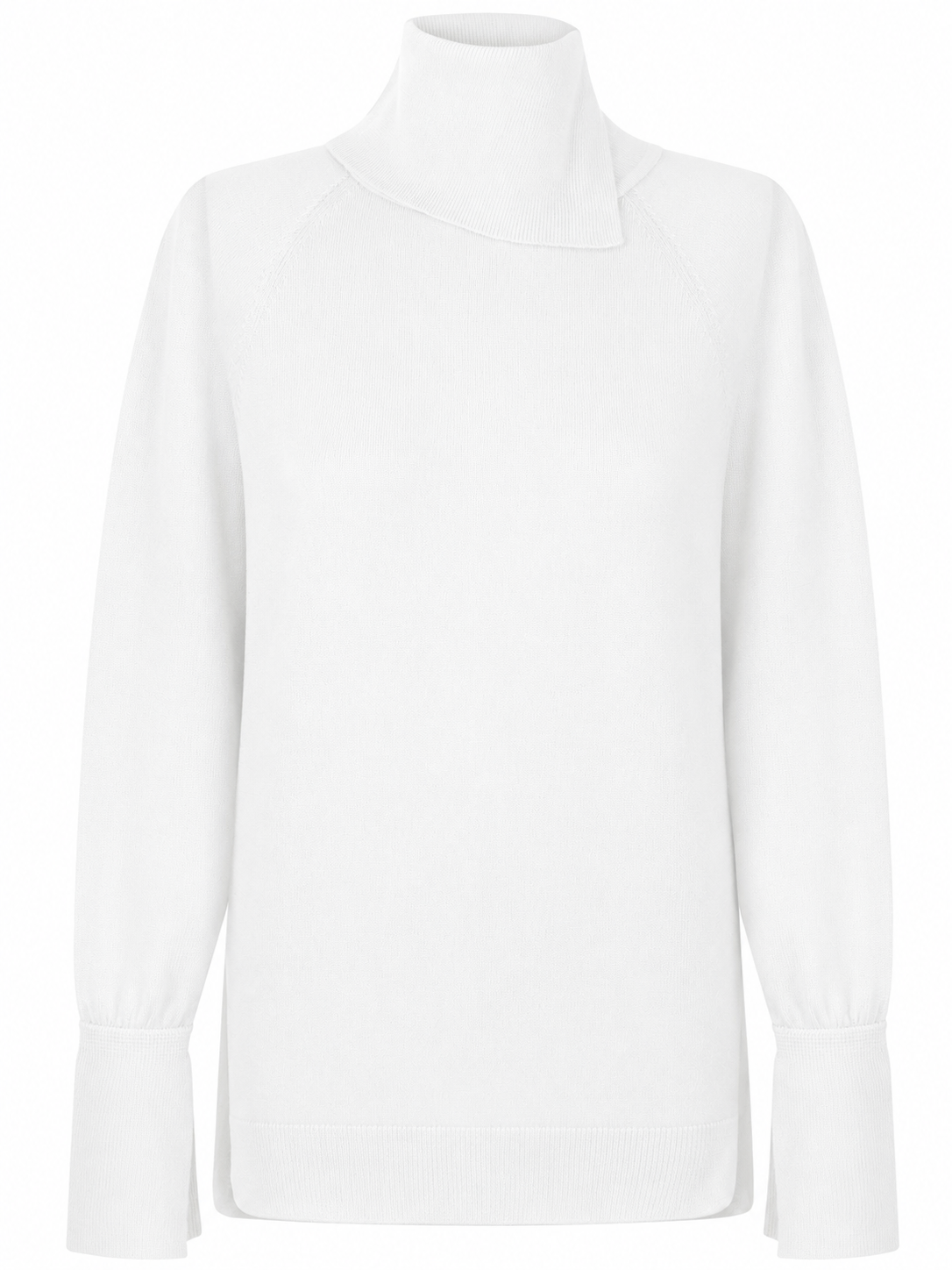 Merino Wool Relaxed Turtleneck White