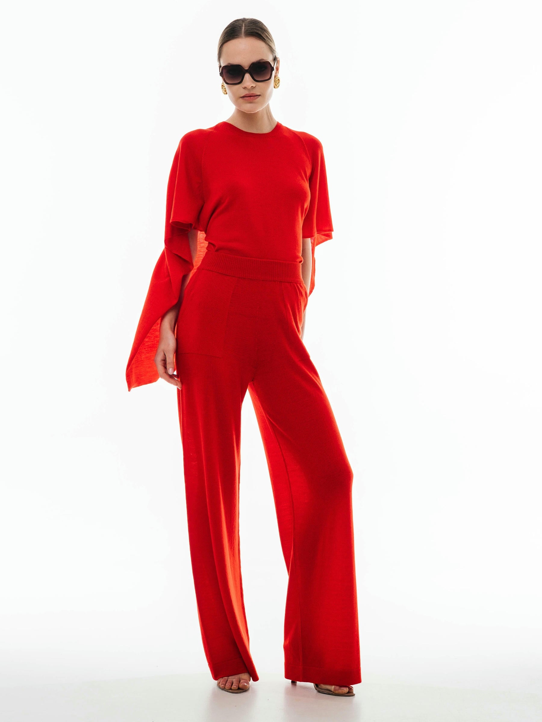 Extra-Fine Merino Wool Palazzo Trousers