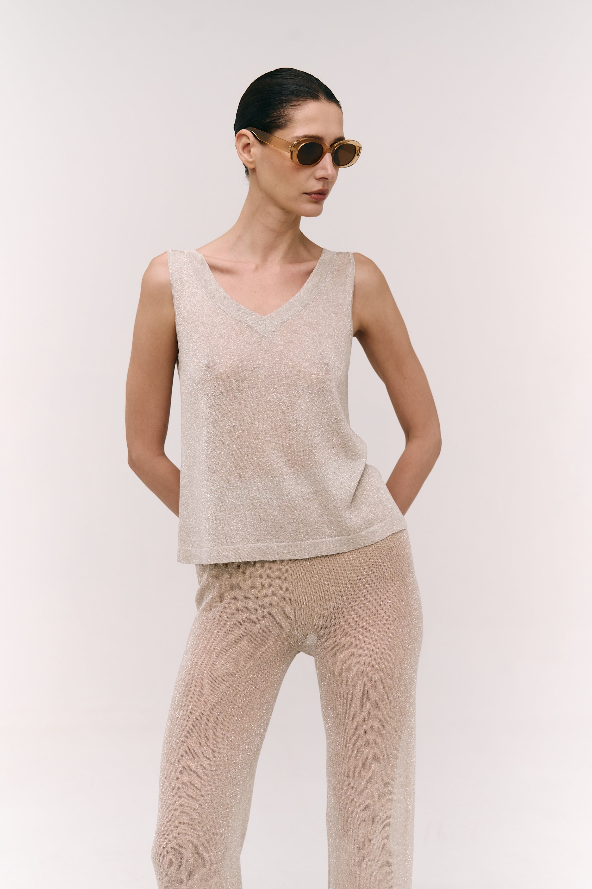 Lurex V‑Back Top