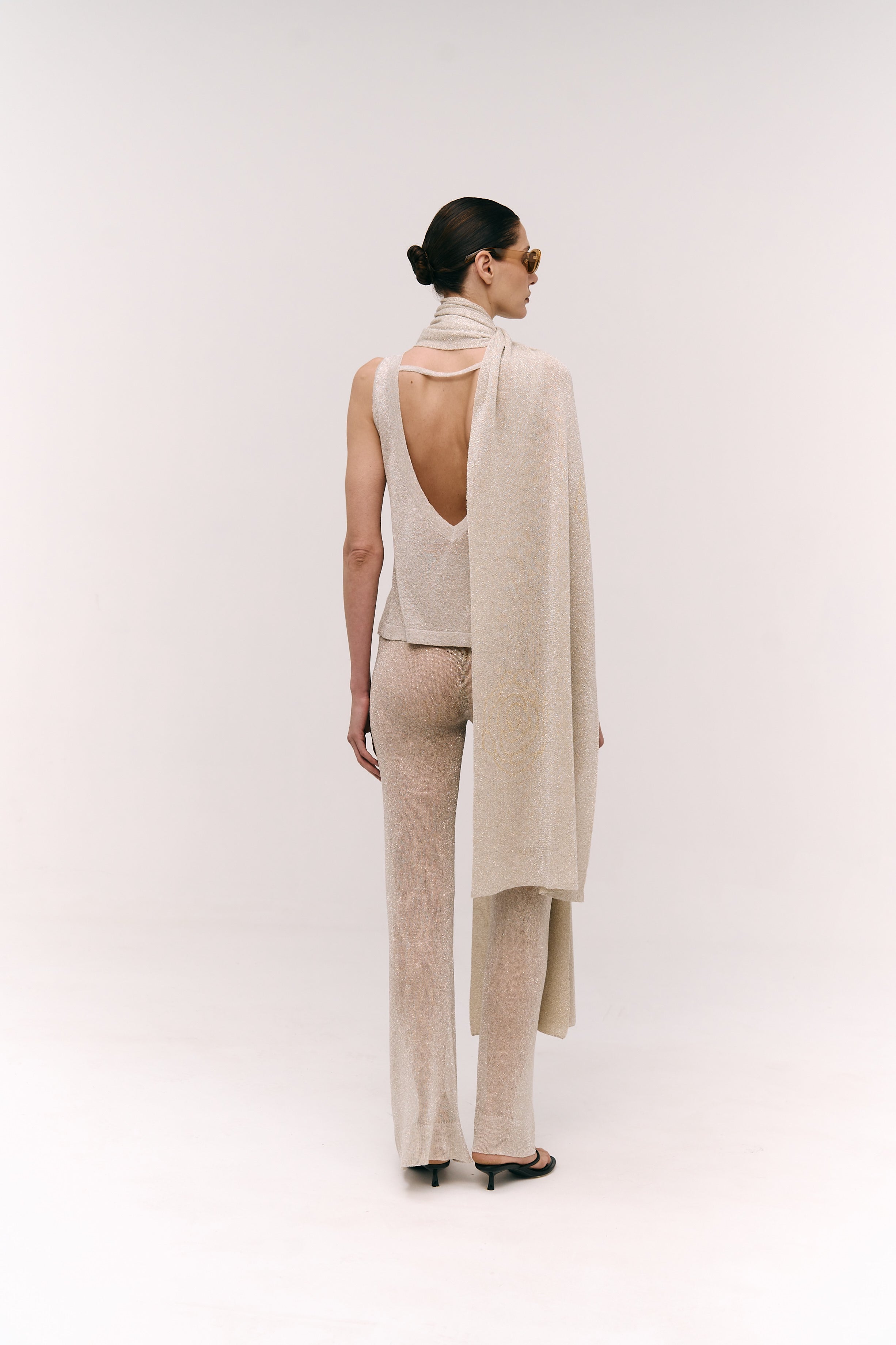 Lurex-Strickschal