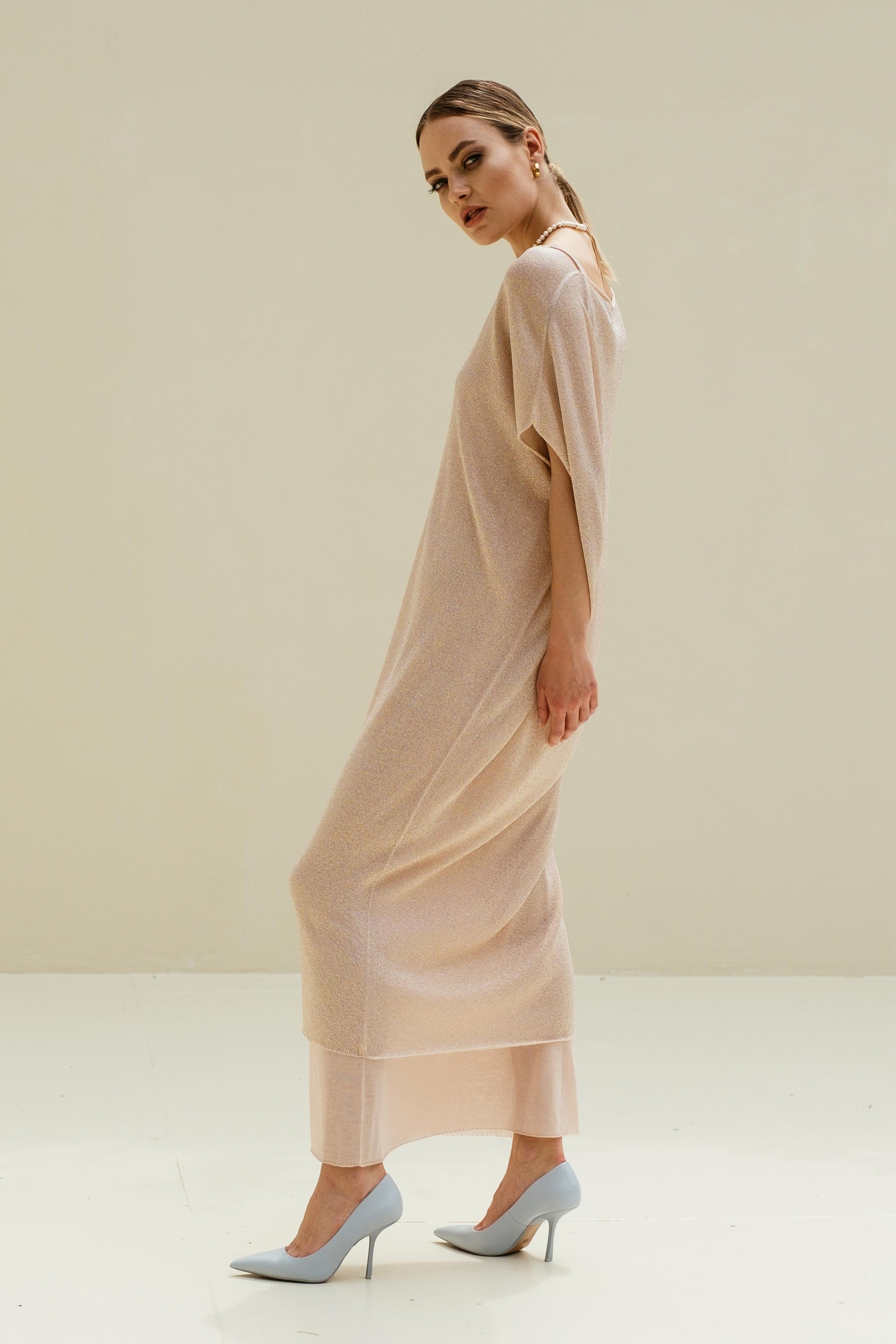 Lurex-Maxikleid