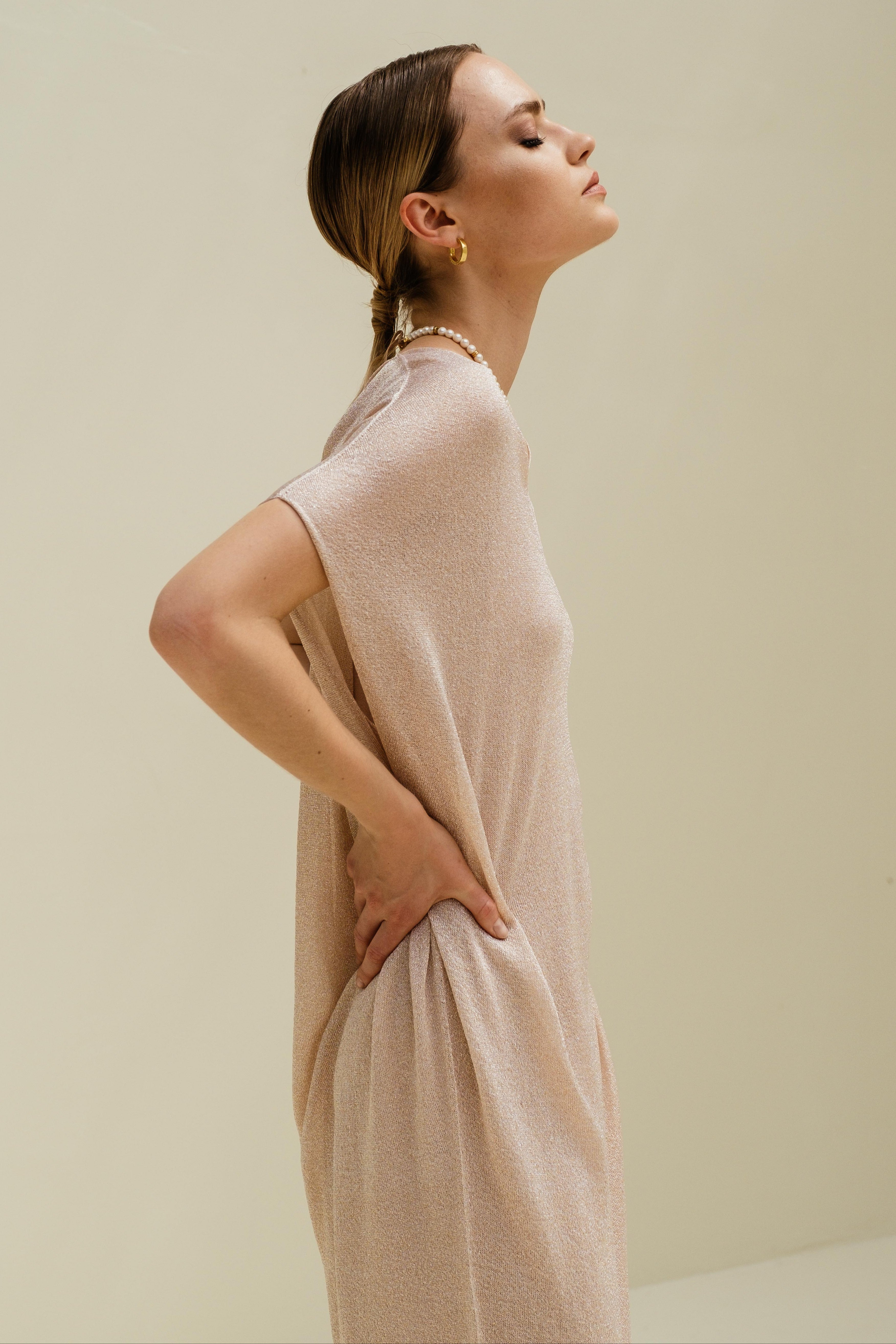 Lurex-Maxikleid
