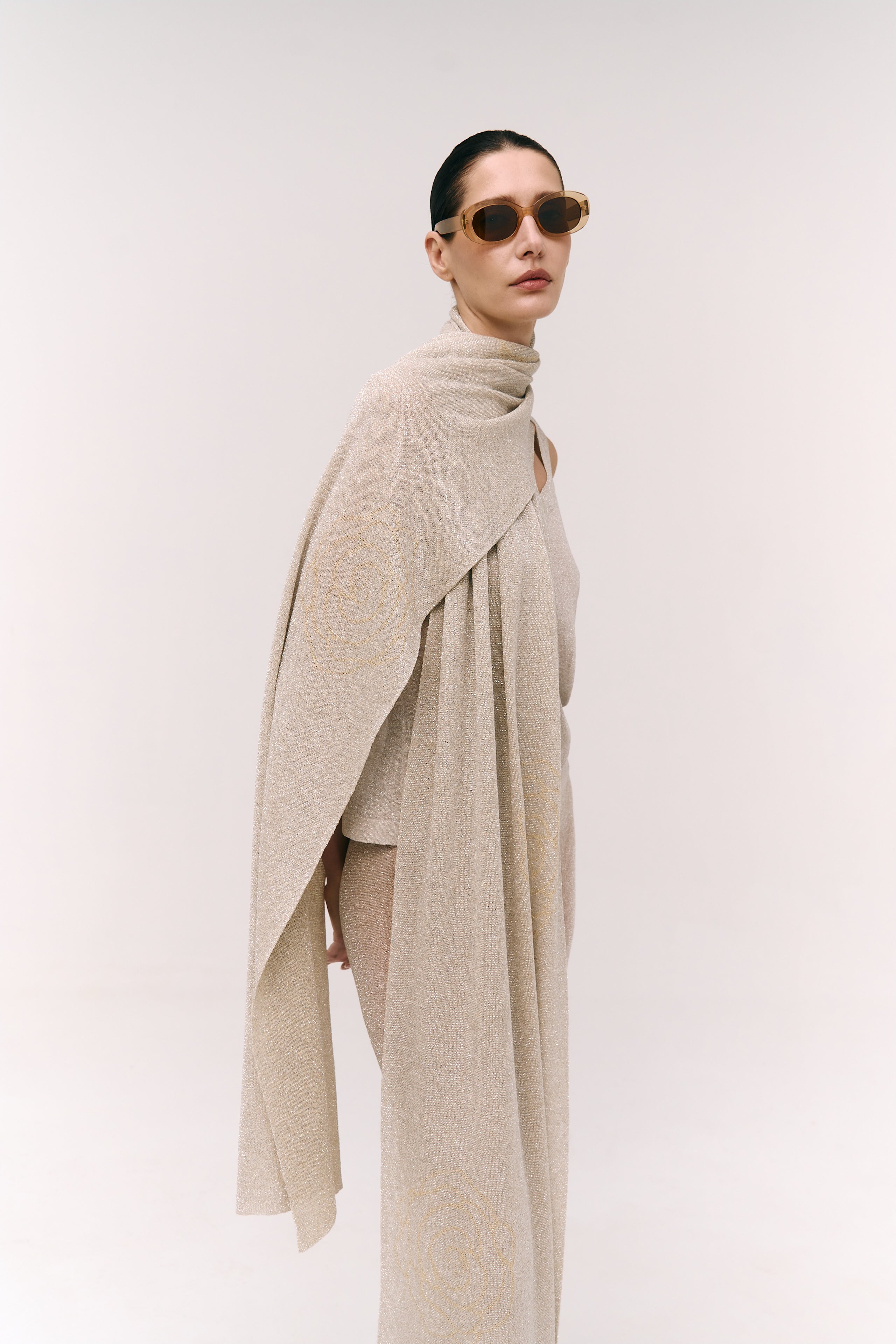 Lurex-Strickschal
