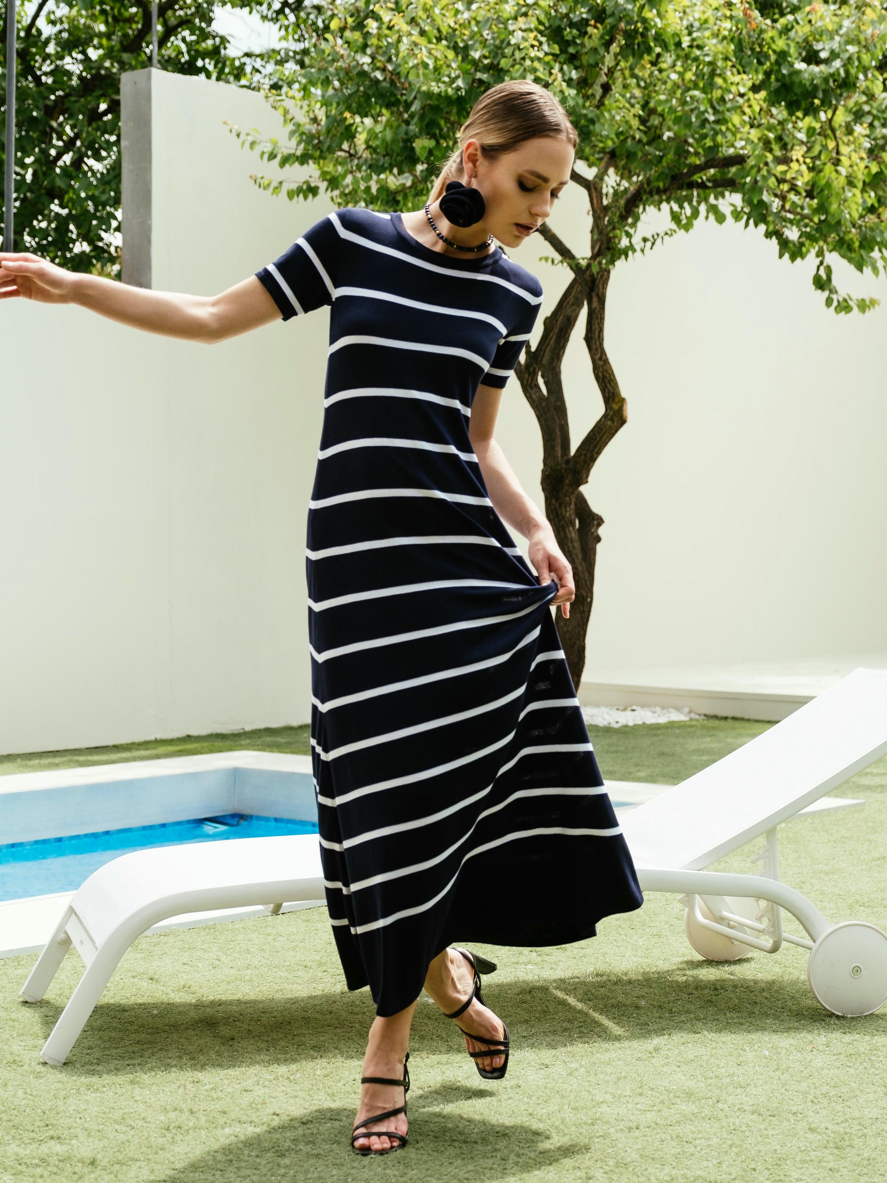 Gestreiftes Maxikleid