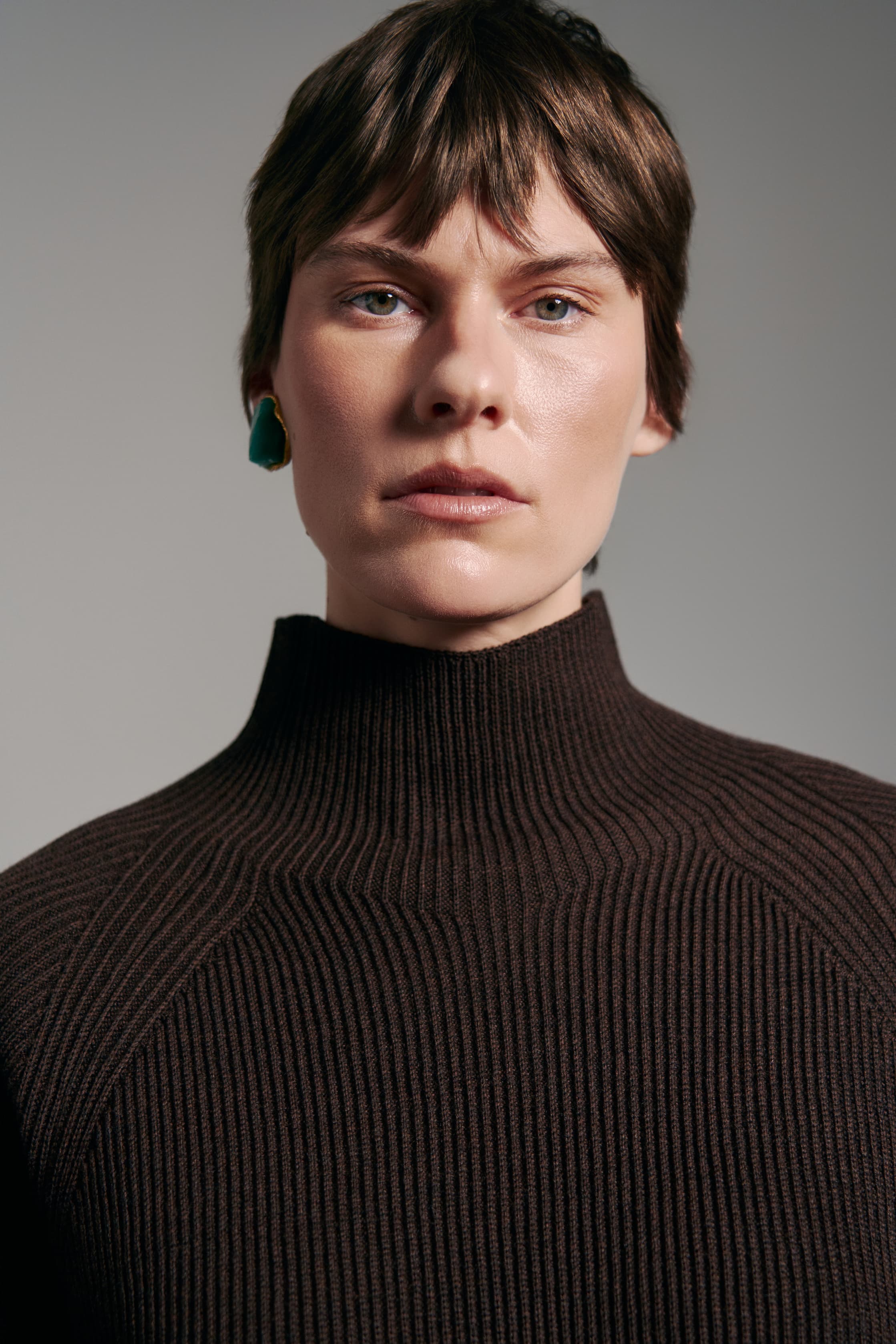 Warmer Rippstrickpullover aus Merinowolle