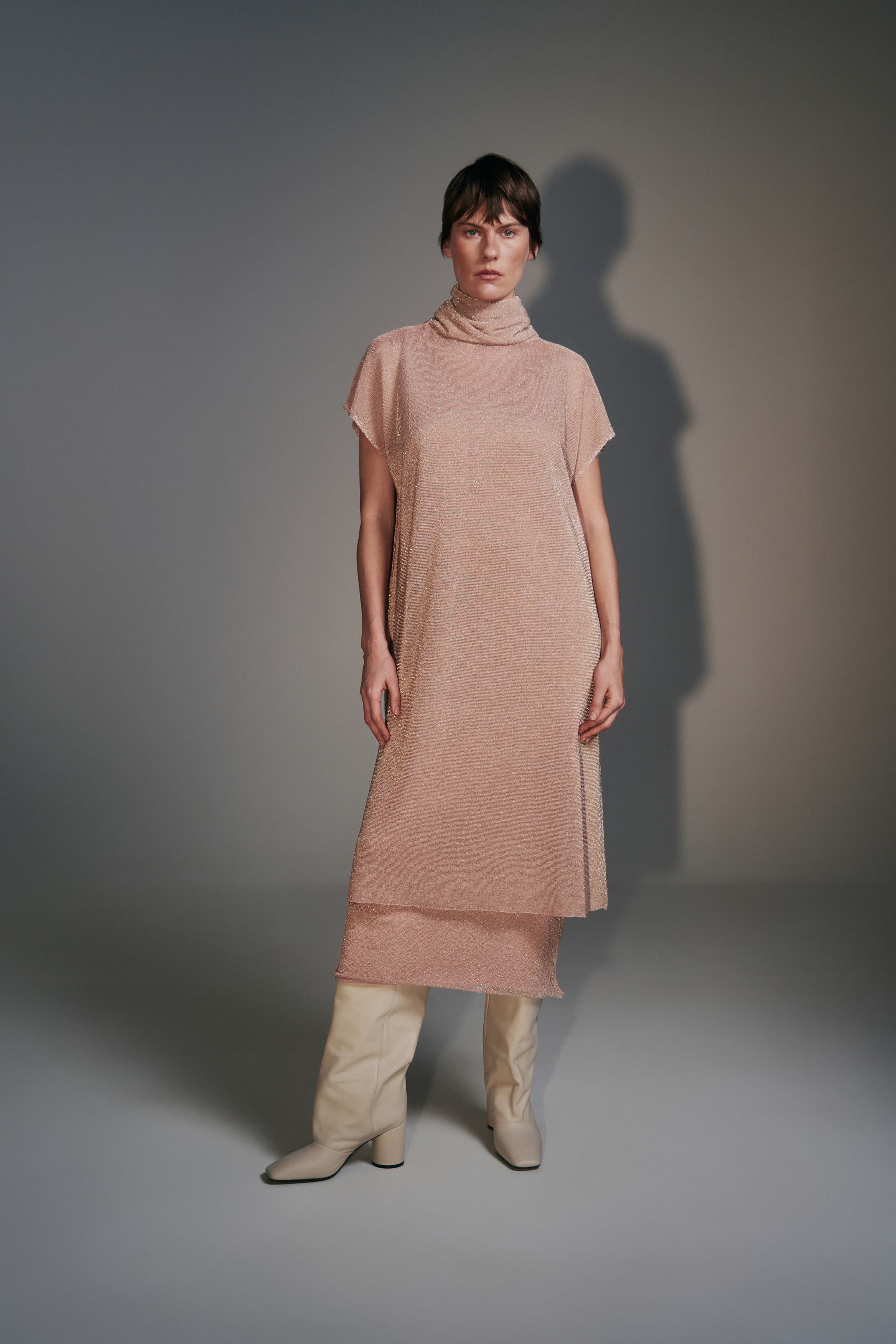 Detachable-Collar Cape & Dress Set