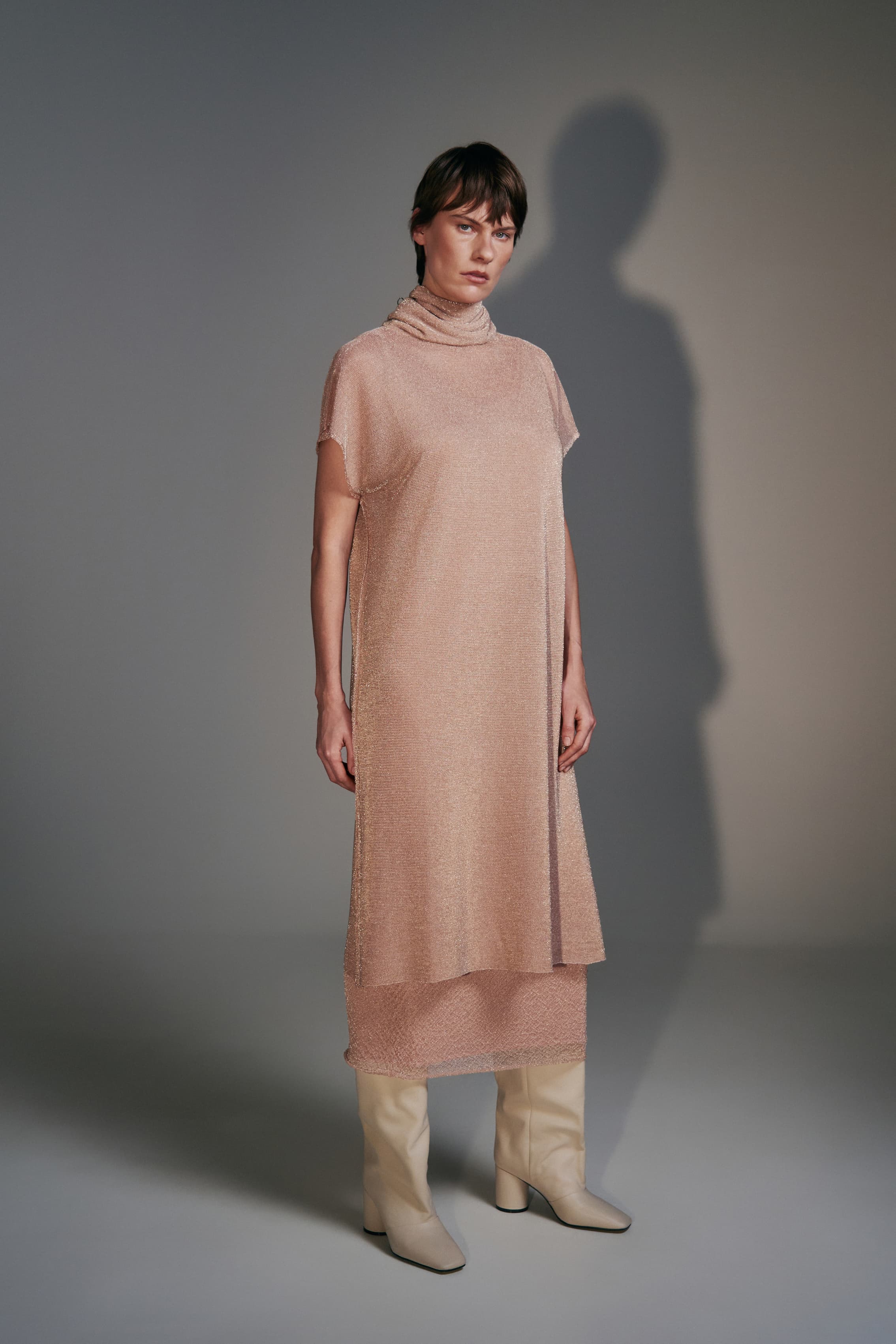 Detachable-Collar Cape & Dress Set