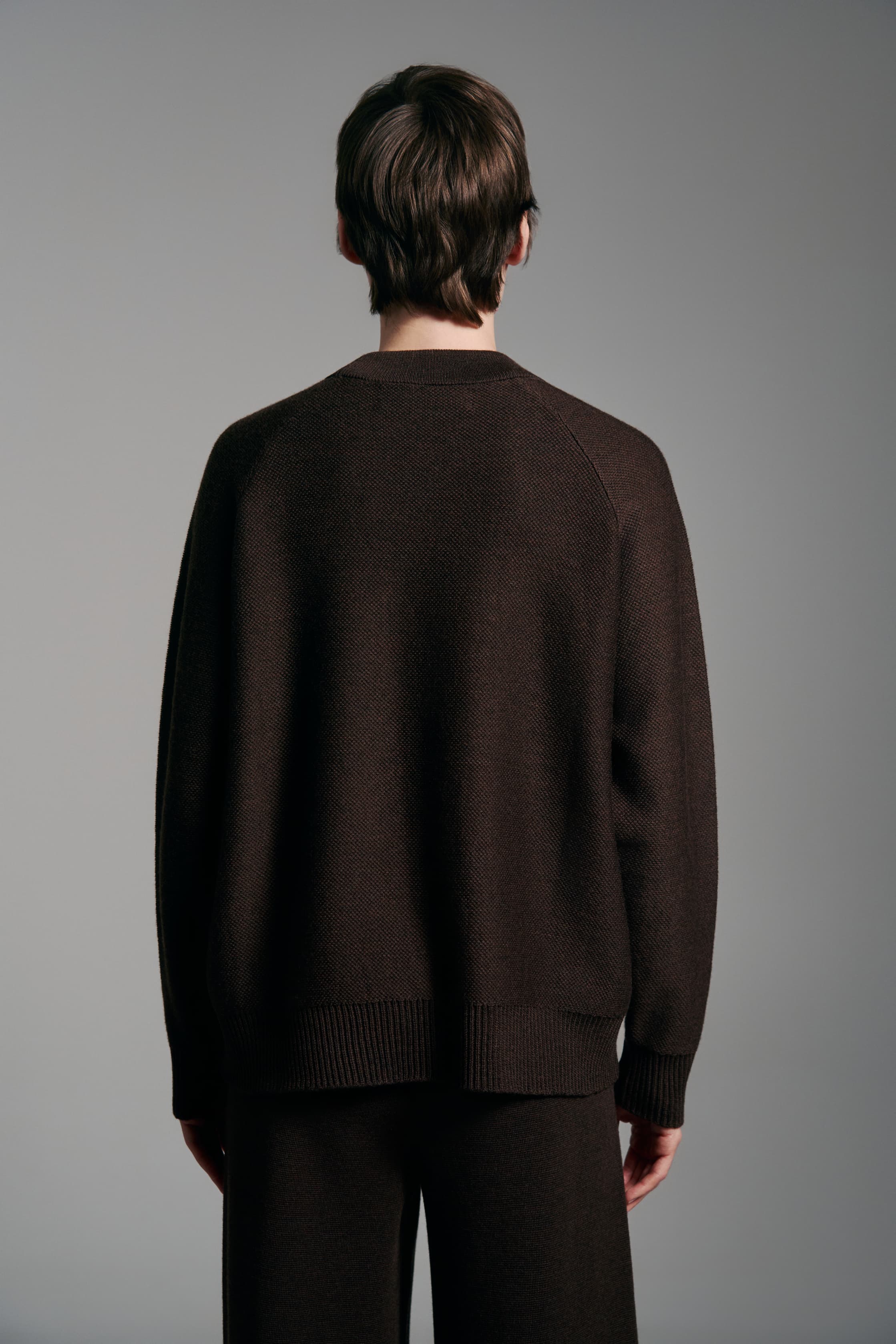 Strukturierter Pullover mit Rundhalsausschnitt