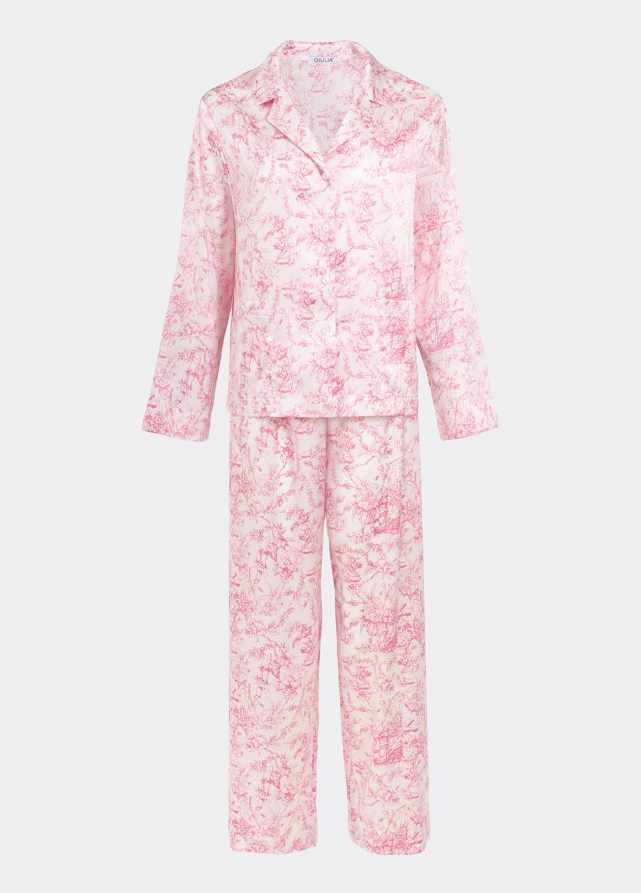 Light pink satin kimono lounge set