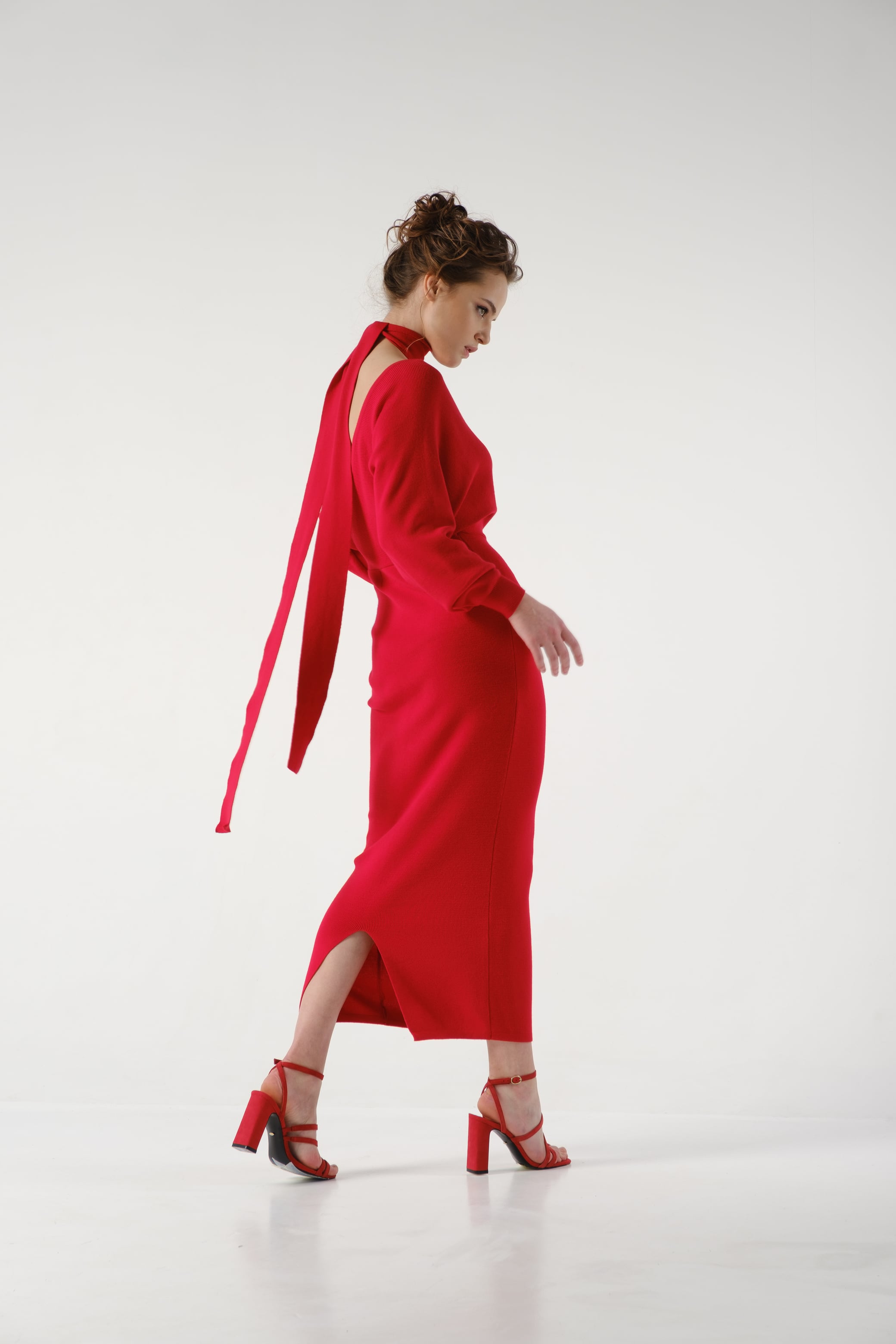 Wrap Knit Midi Dress