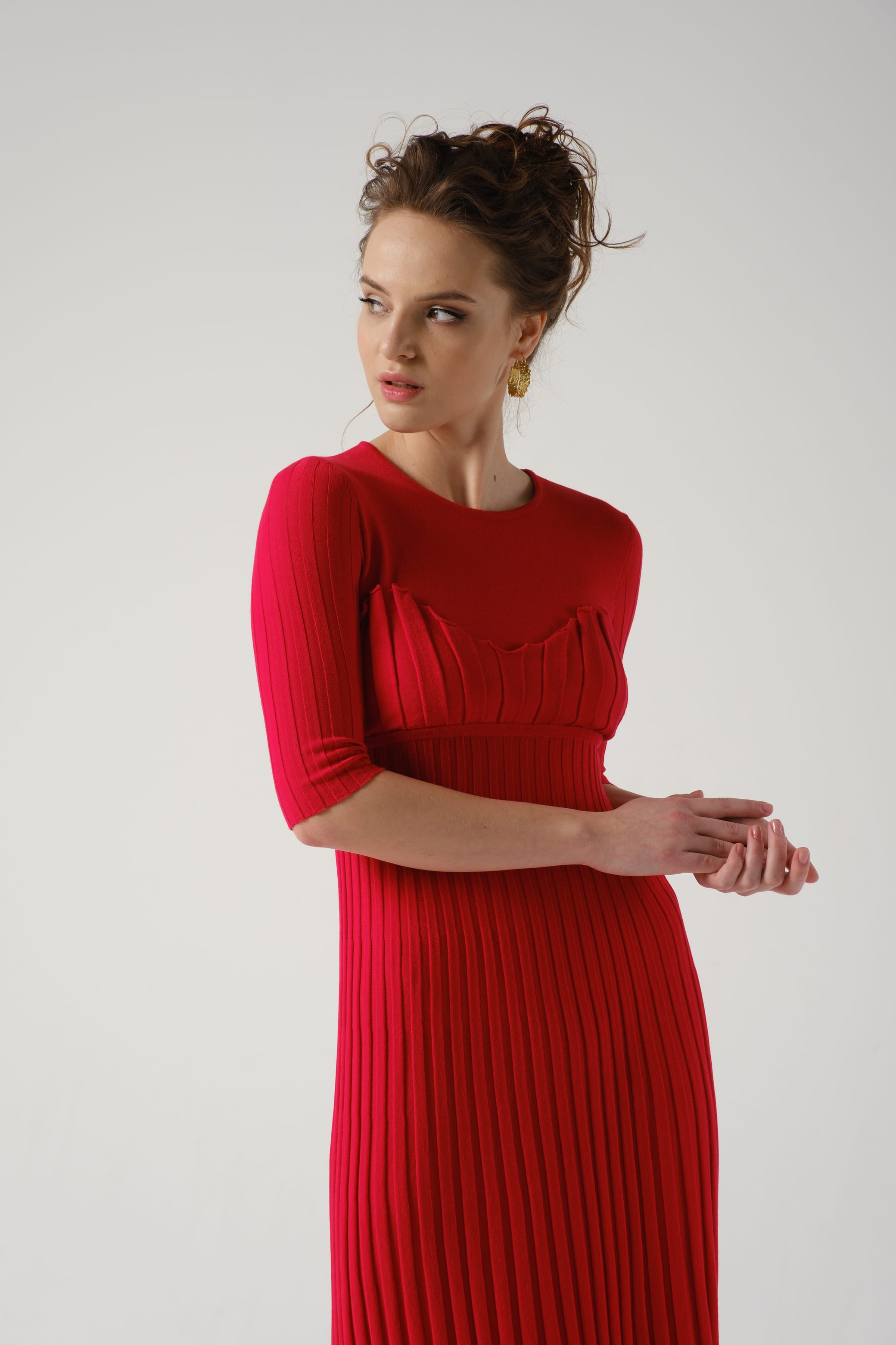 Plissiertes Maxikleid