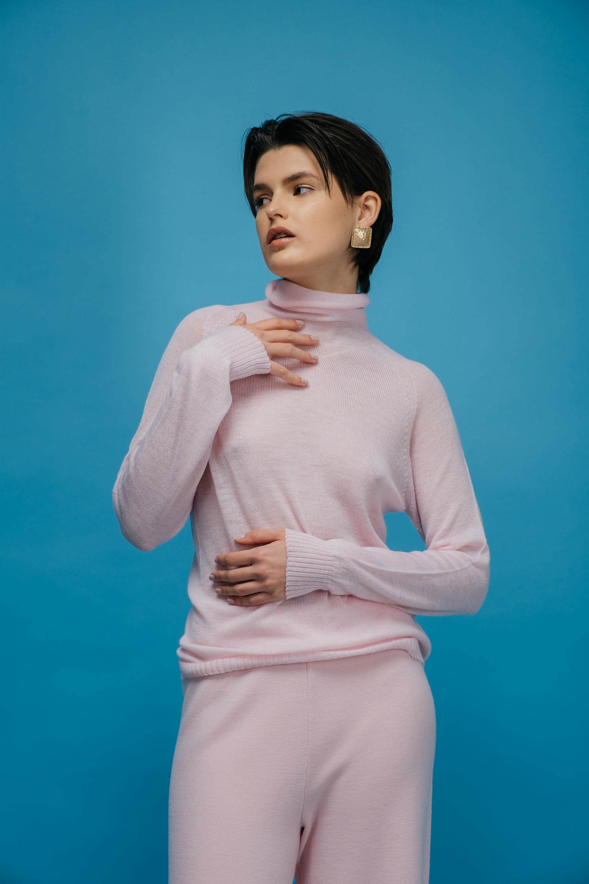 Rollkragenpullover aus extrafeiner Merinowolle
