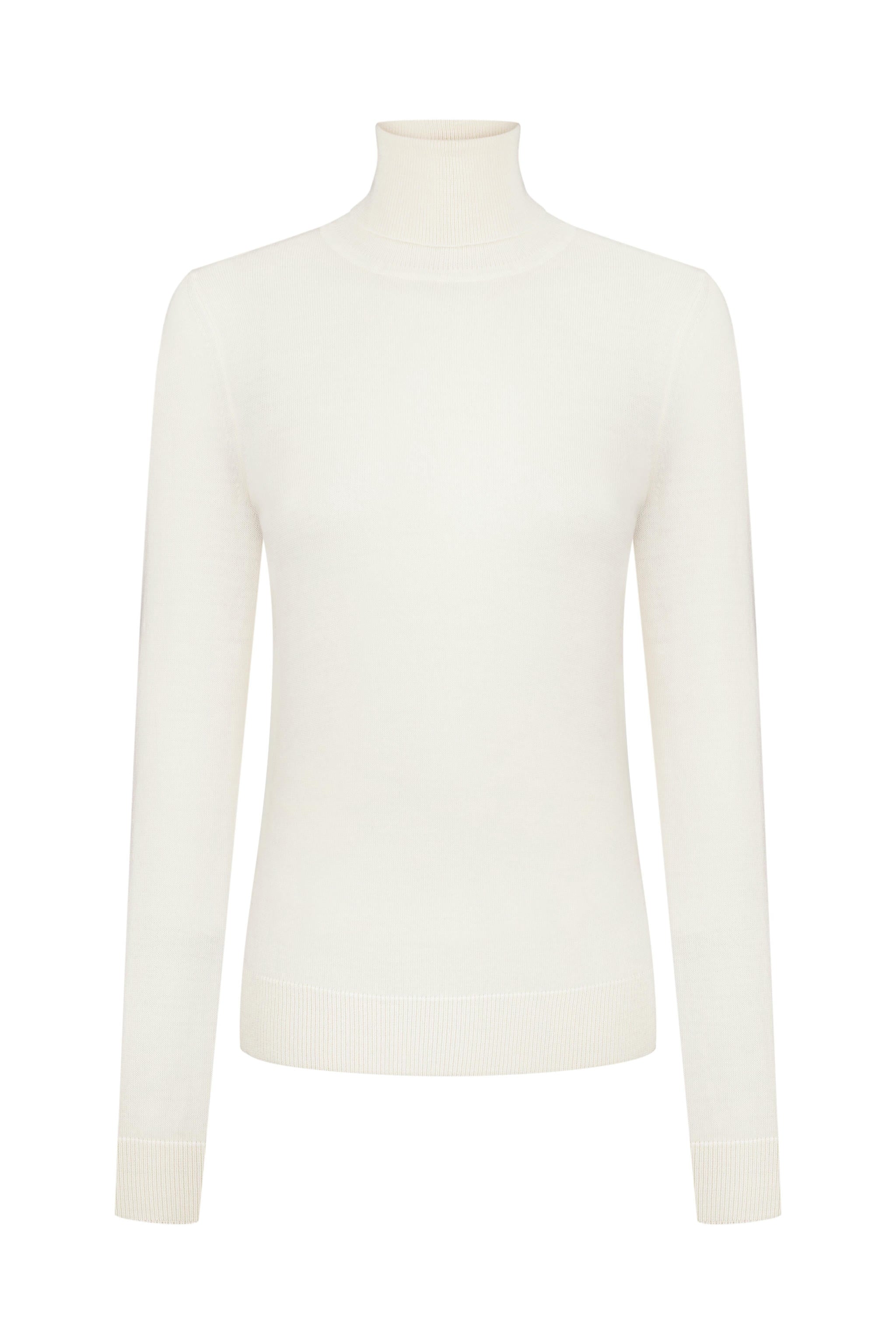 Rollkragenpullover aus extrafeiner Merinowolle