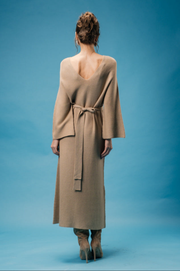 Merino Bell Sleeve Midi Dress
