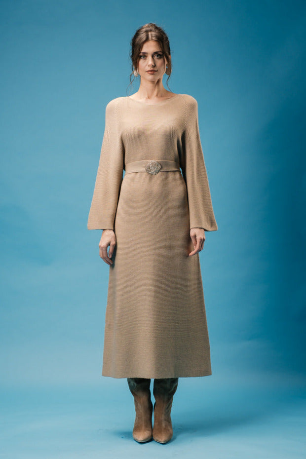 Merino Bell Sleeve Midi Dress