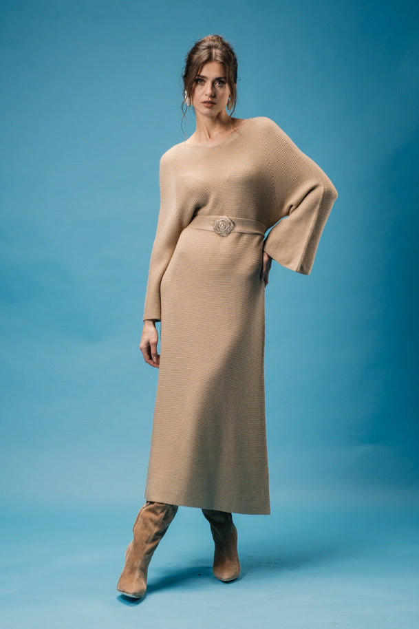 Merino Bell Sleeve Midi Dress