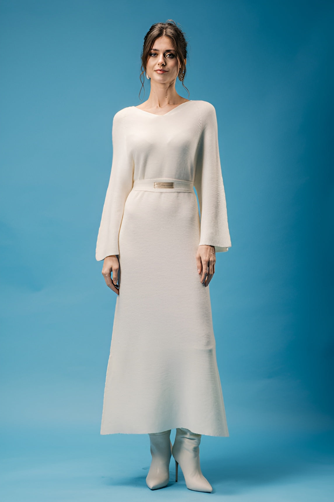 Merino Bell Sleeve Midi Dress
