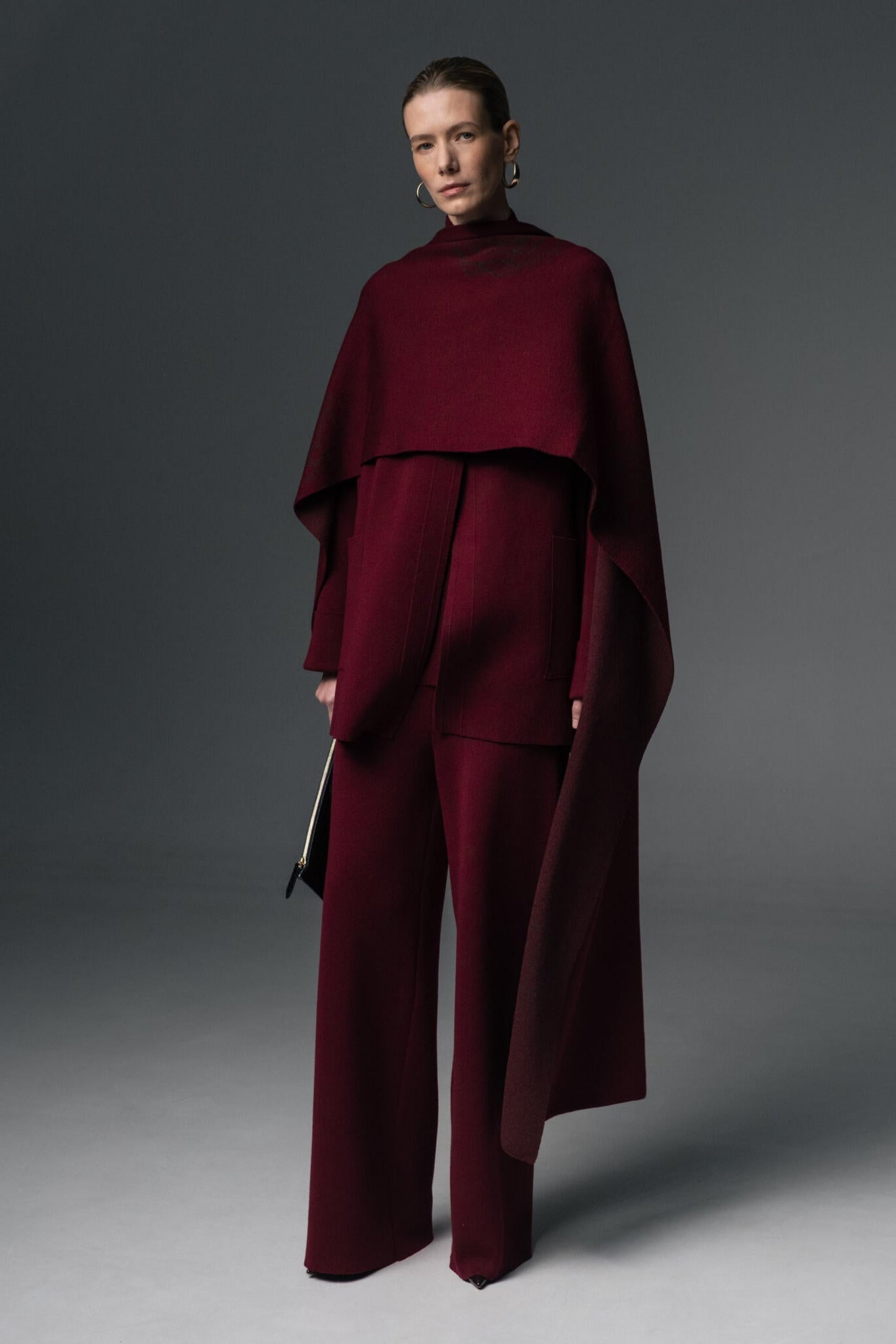 Merino Wool Dense Wide-Leg Trousers