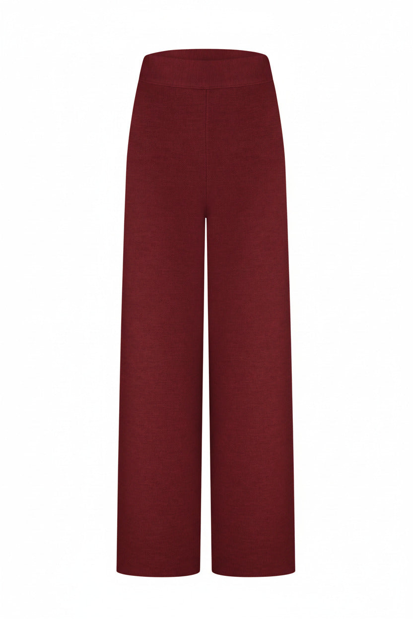 Merino Wool Dense Wide-Leg Trousers