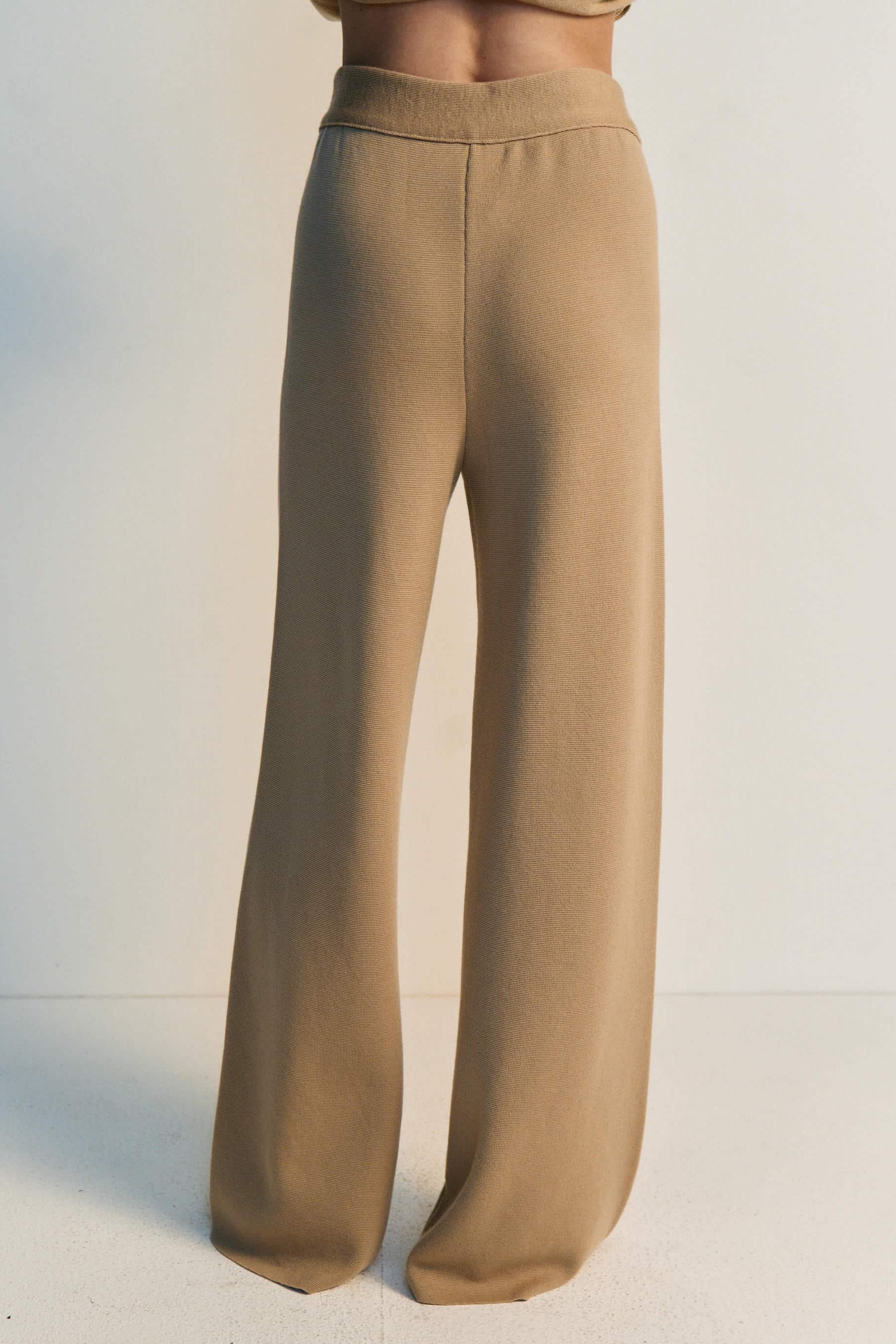 Merino Wool Dense Wide-Leg Trousers