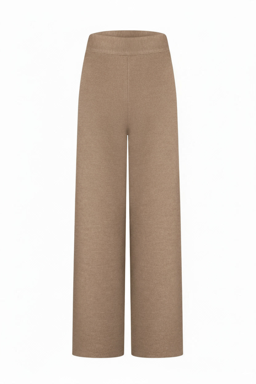 Merino Wool Dense Wide-Leg Trousers