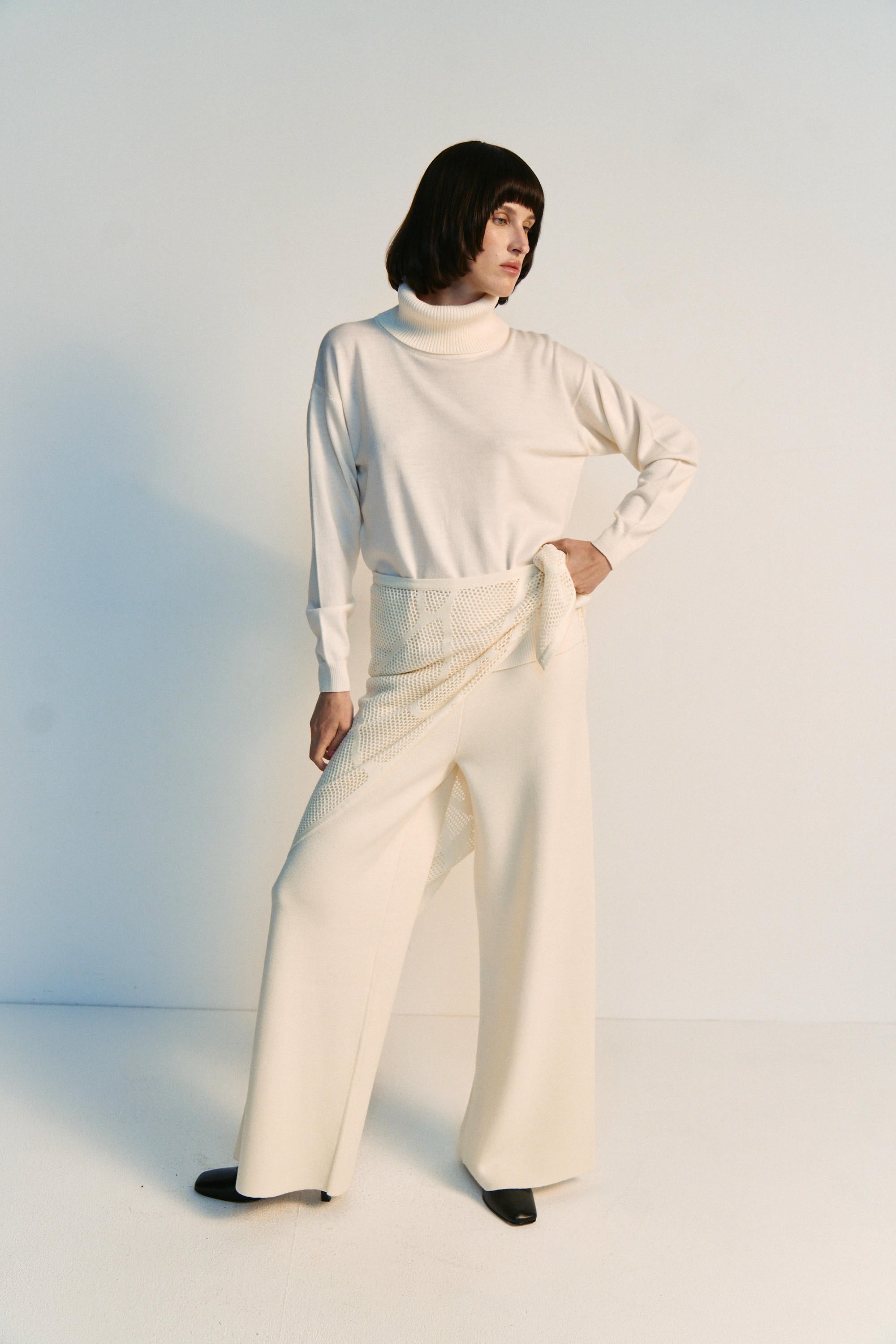 Weite Hose aus Merino Dense