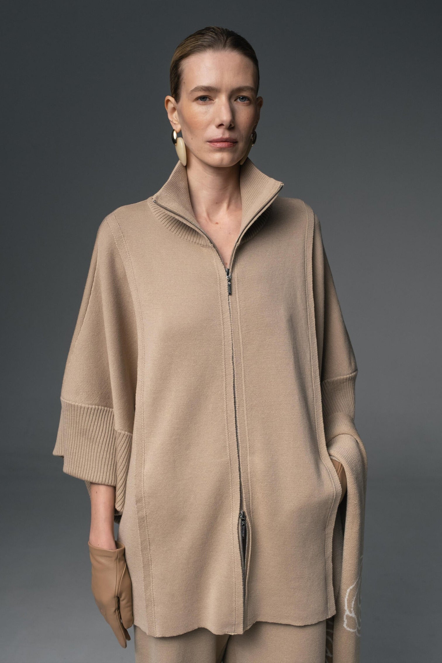 Merino Wool Double Zip-Up Coat