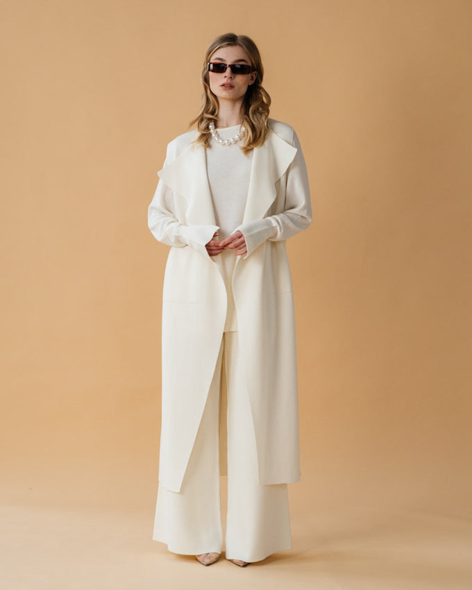 Merino Wool Draped Long Vest