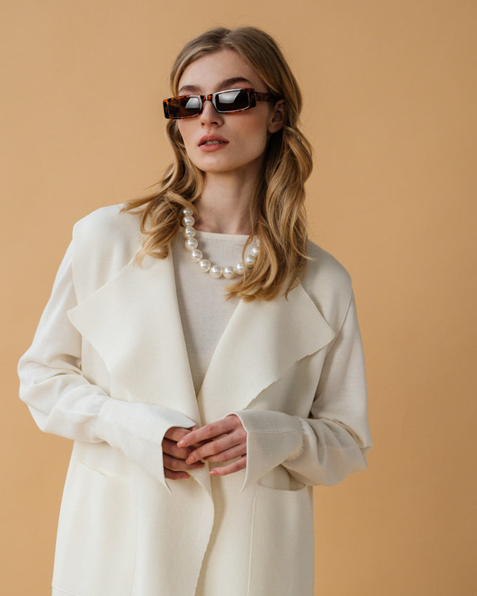 Merino Wool Draped Long Vest