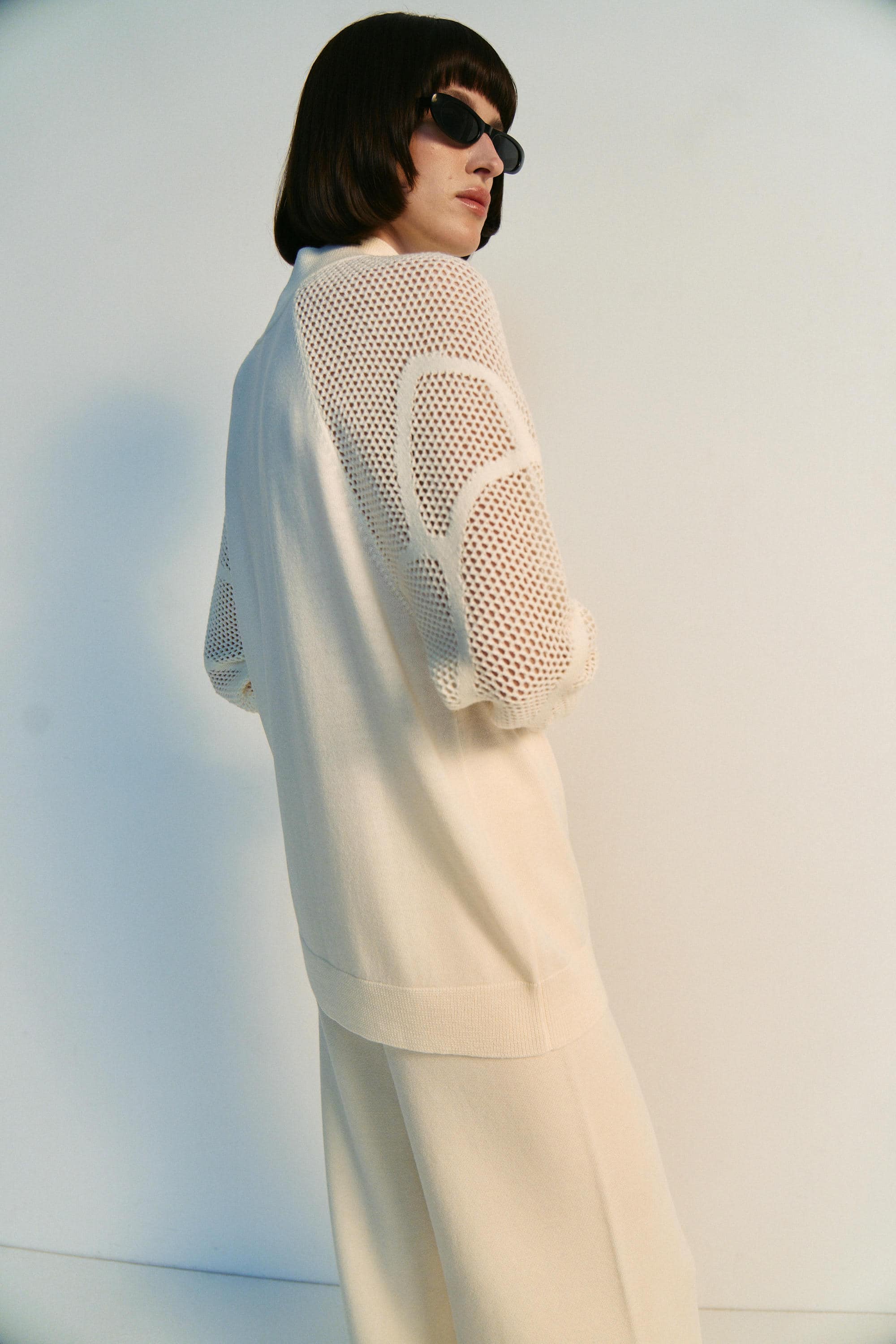 Merino Mesh Sleeve Jumper