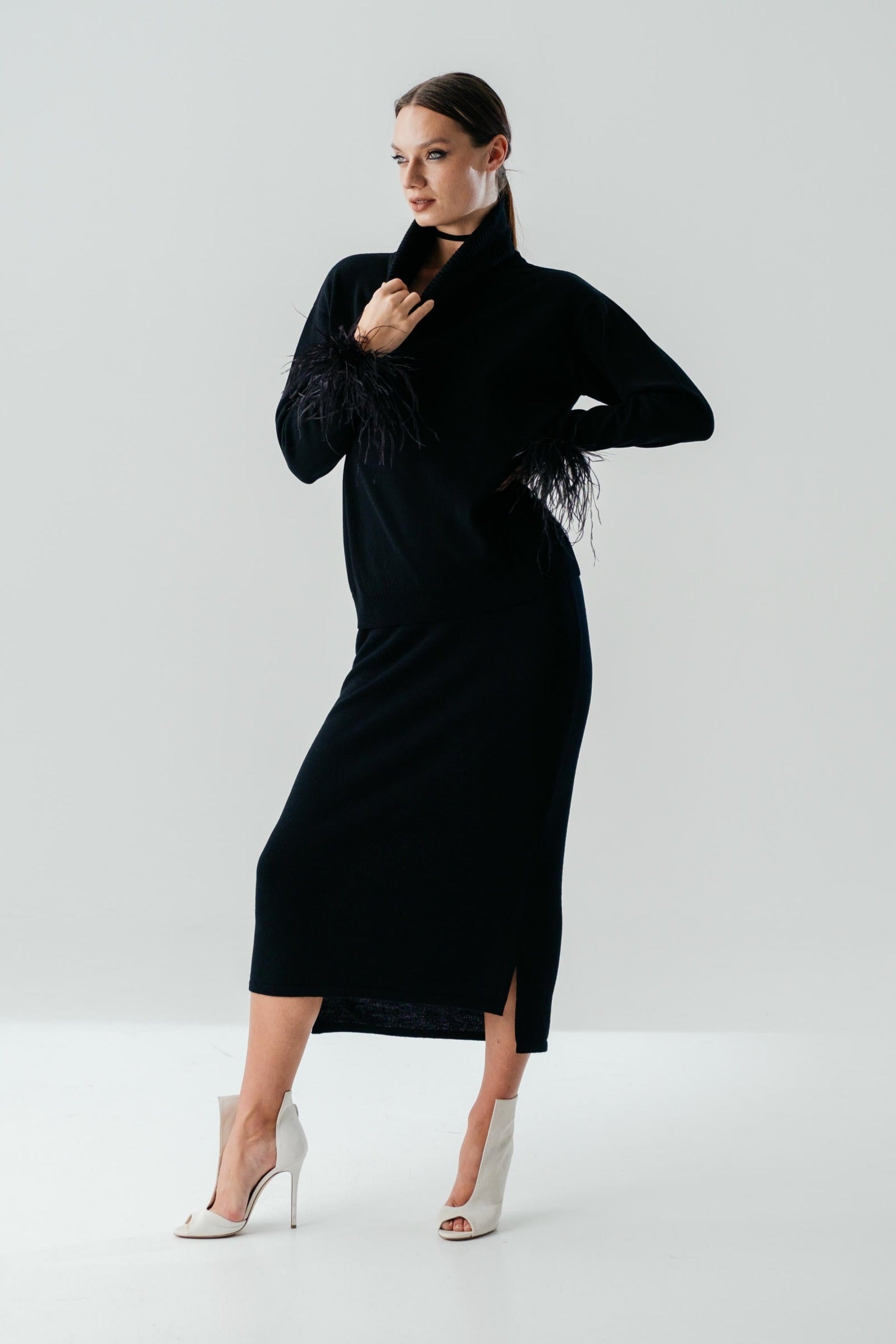 Entspannter Rollkragenpullover aus Merinowolle