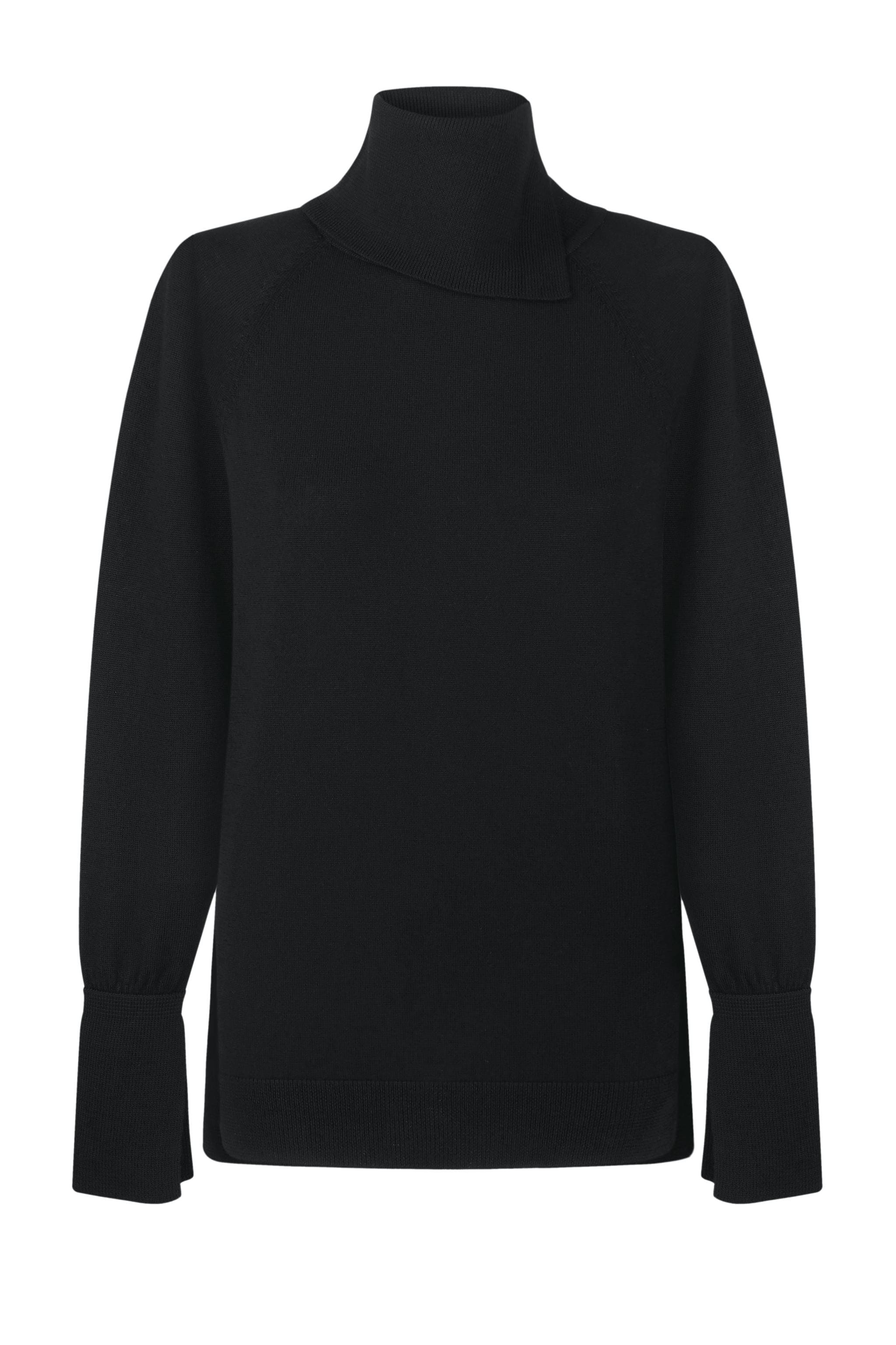 Entspannter Rollkragenpullover aus Merinowolle