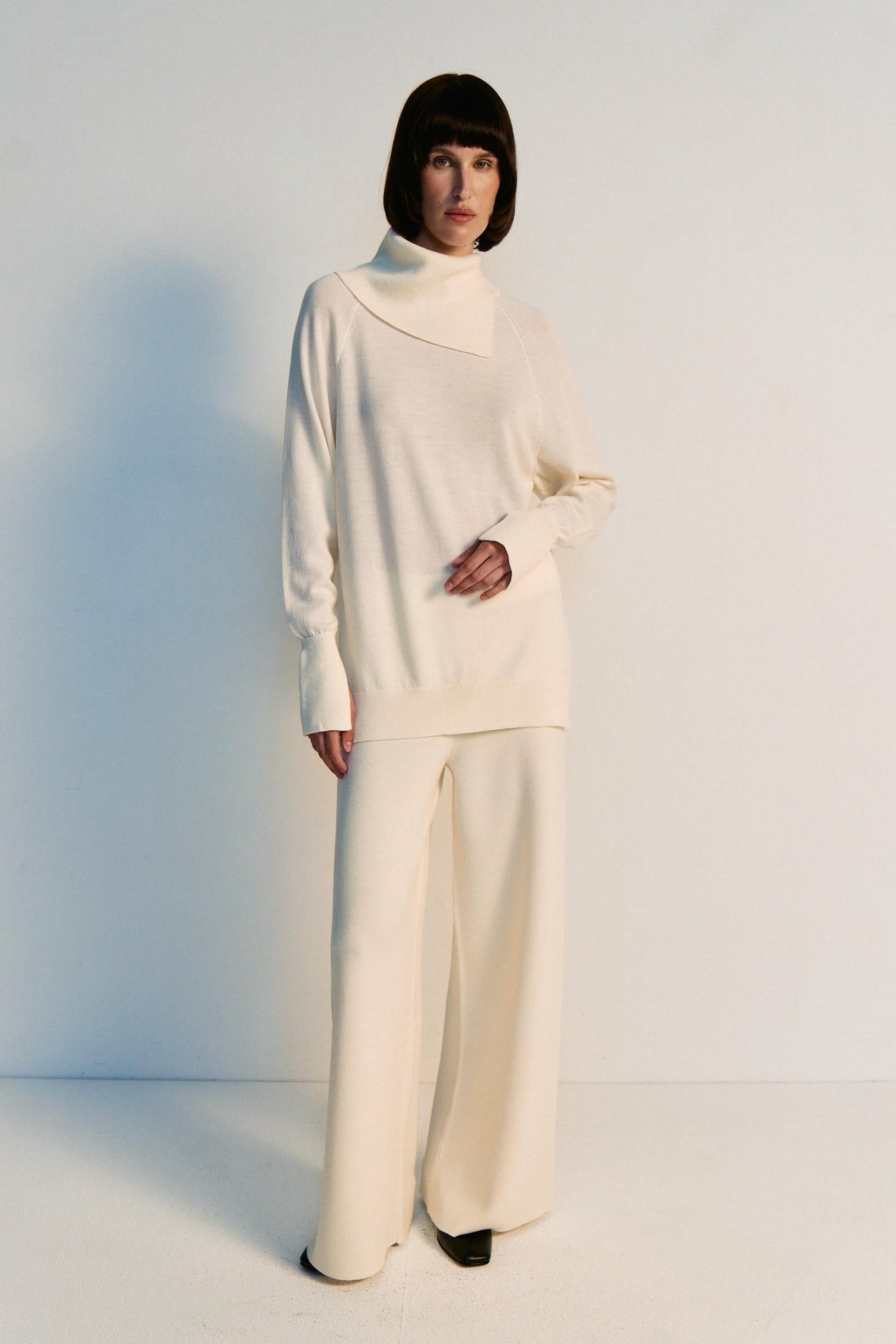 Entspannter Rollkragenpullover aus Merinowolle