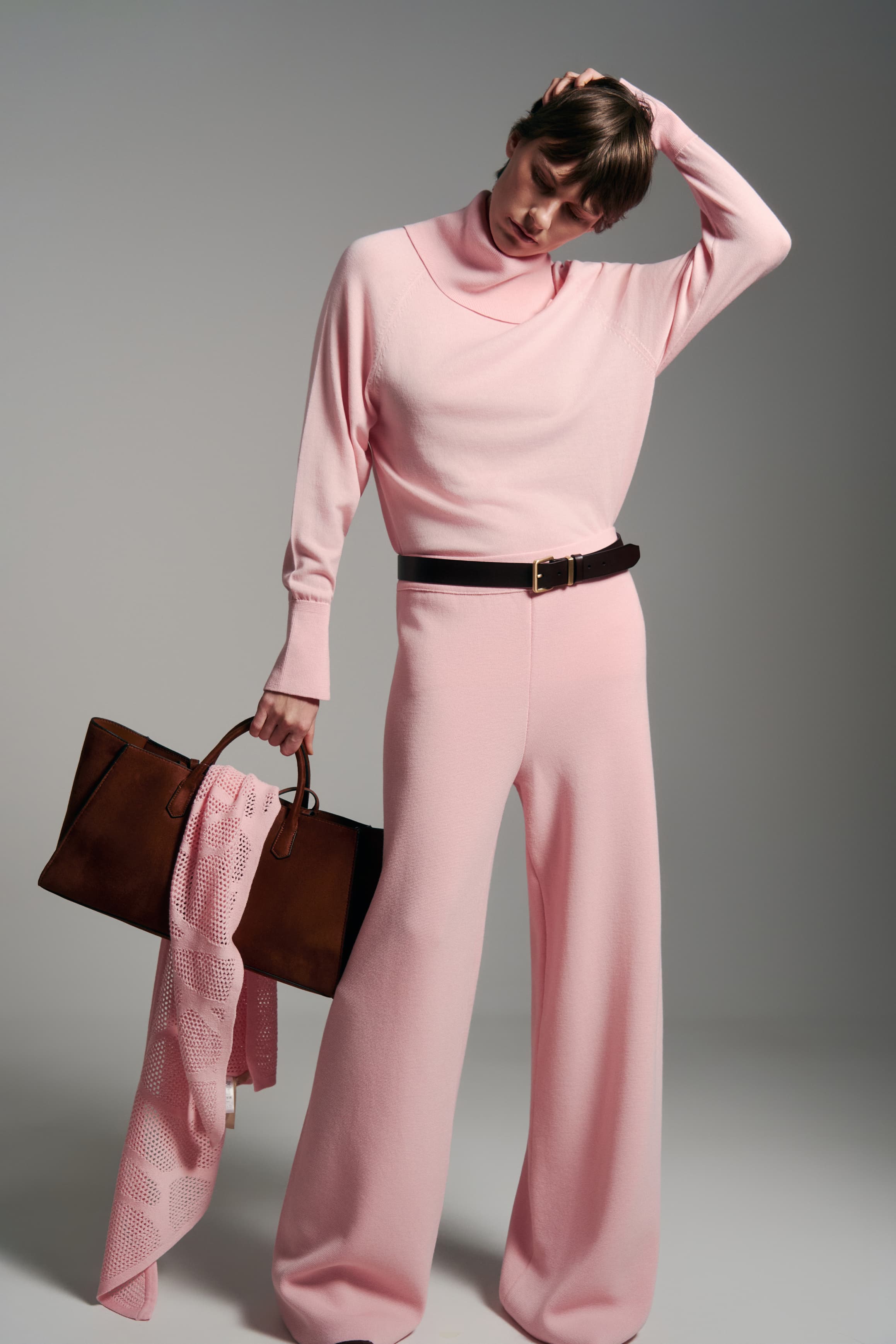 Weit geschnittene Hose aus dichter Merinowolle