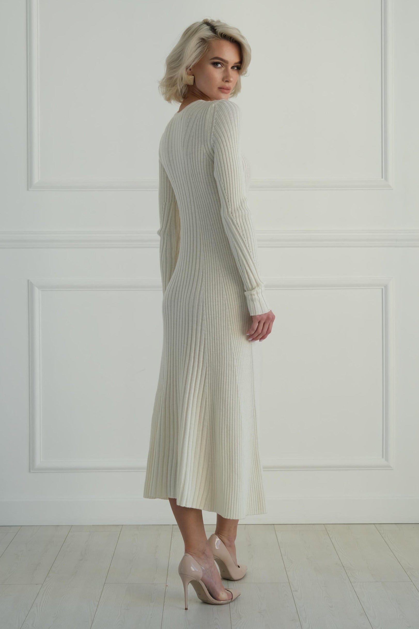 Merino Ribbed Midi Dress