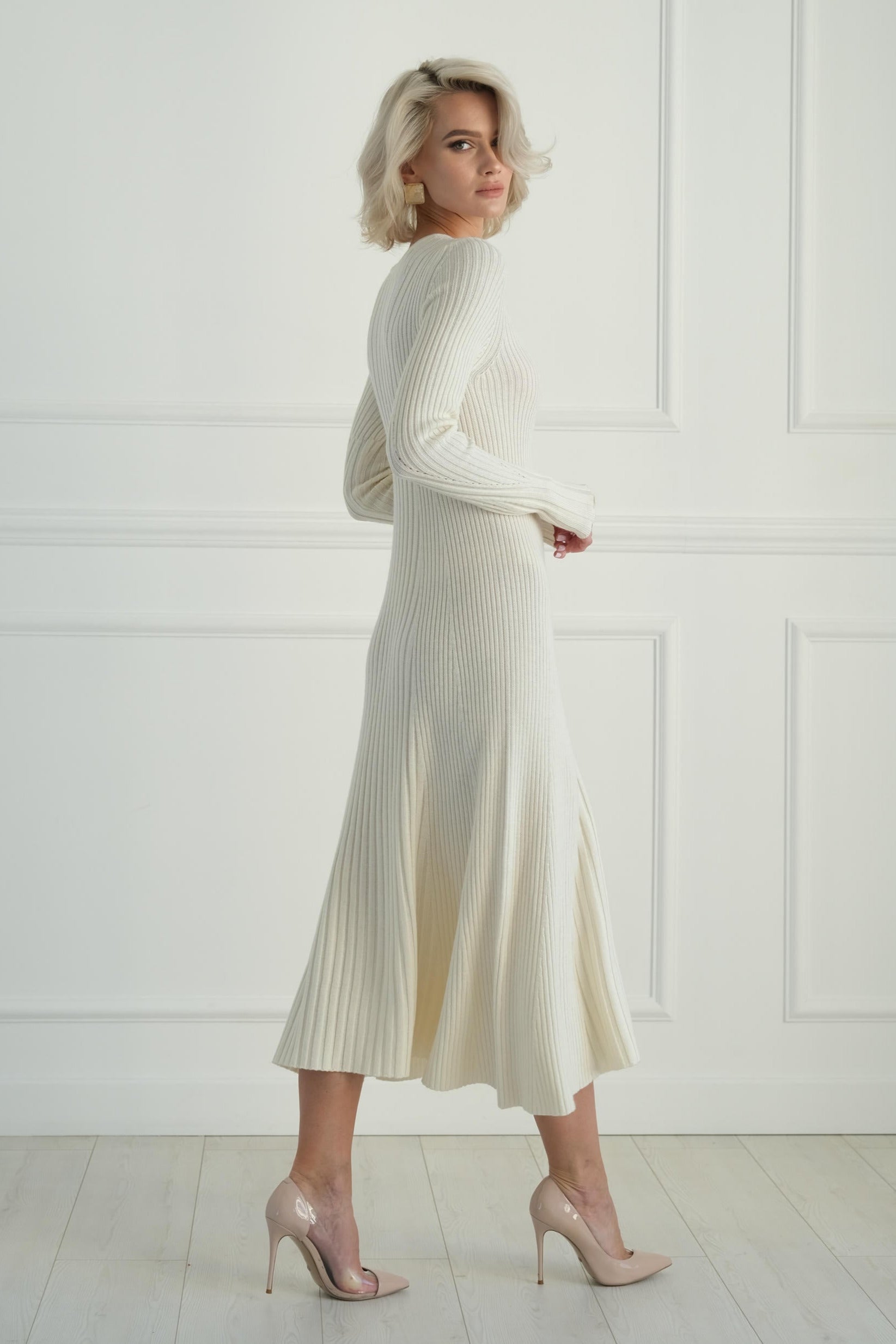 Merino Ribbed Midi Dress