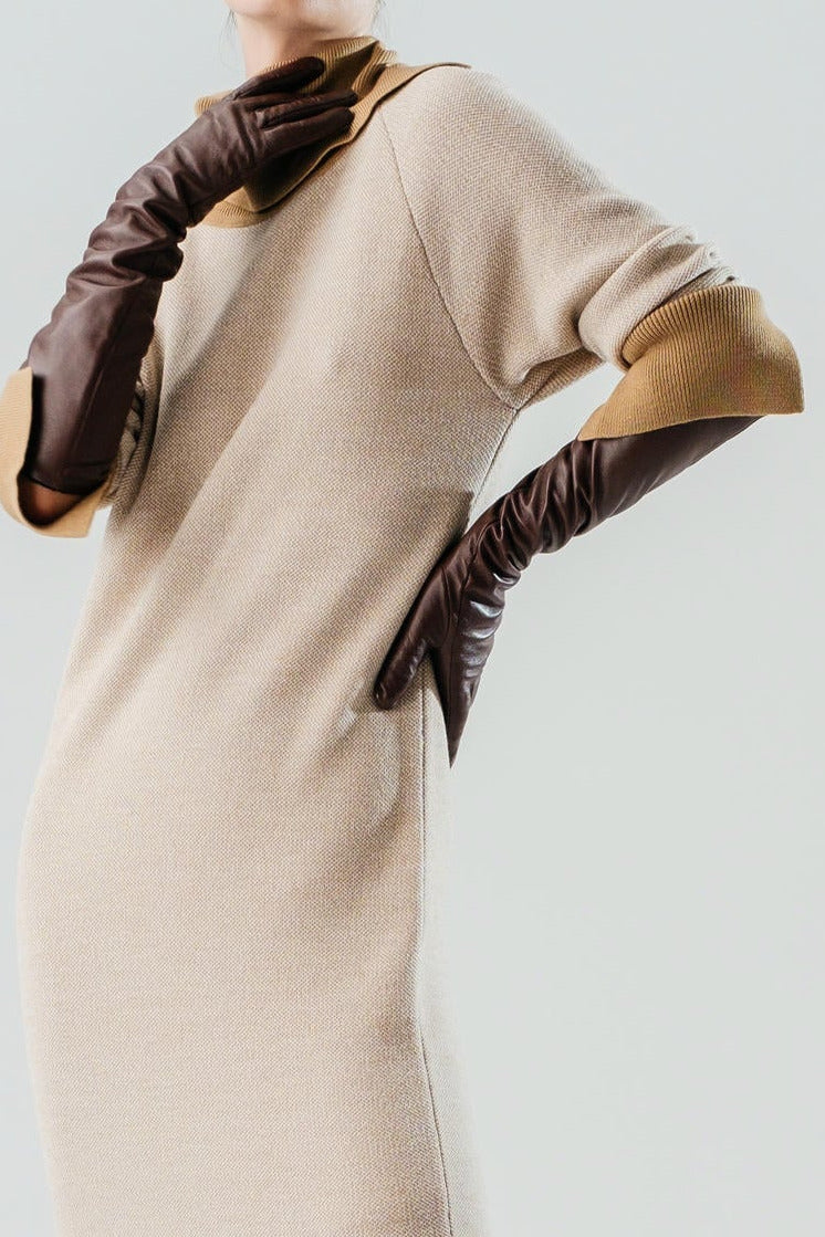 Merino Two-Tone Jacquard Dress