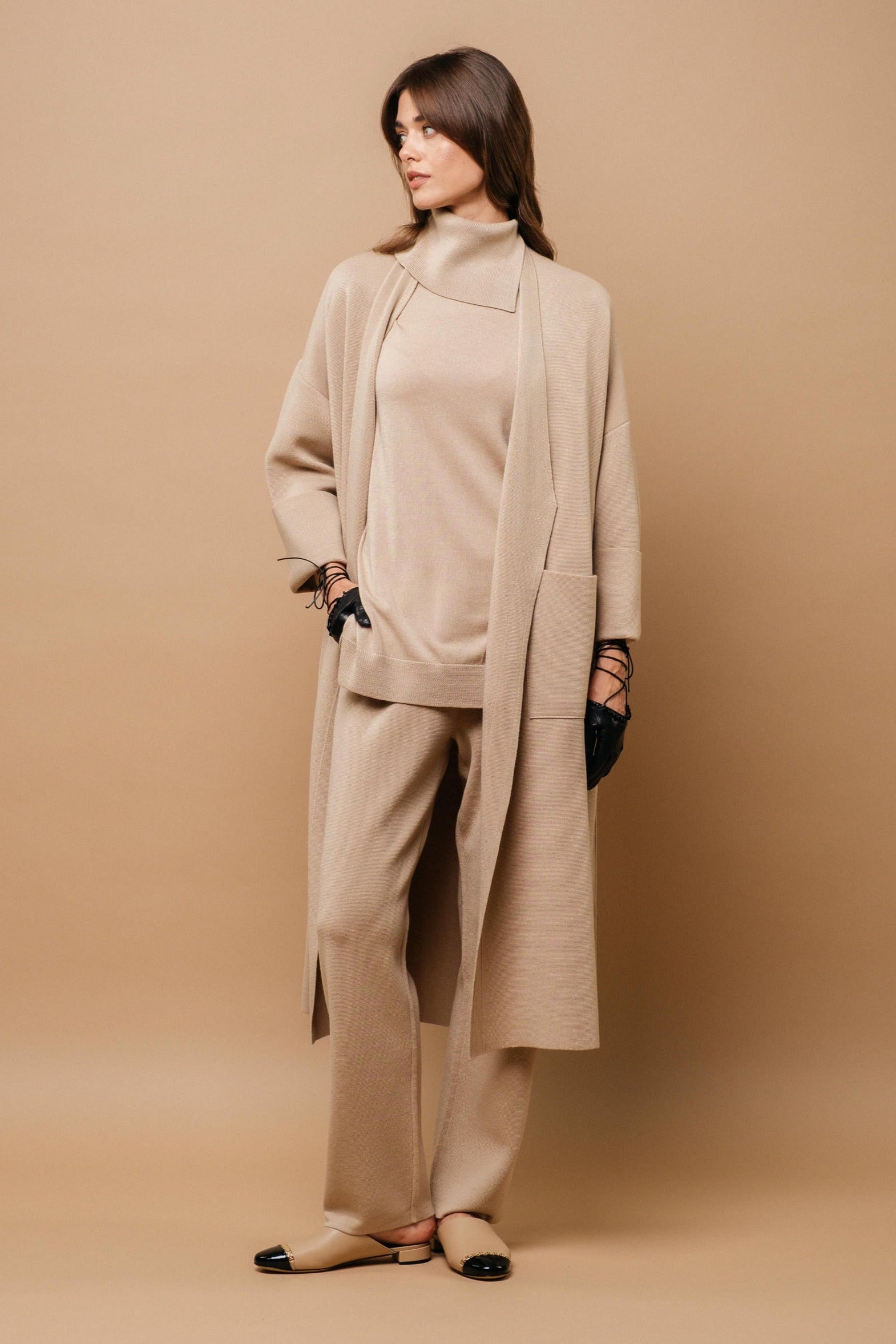 Mantel aus Merinowolle mit Gürtel