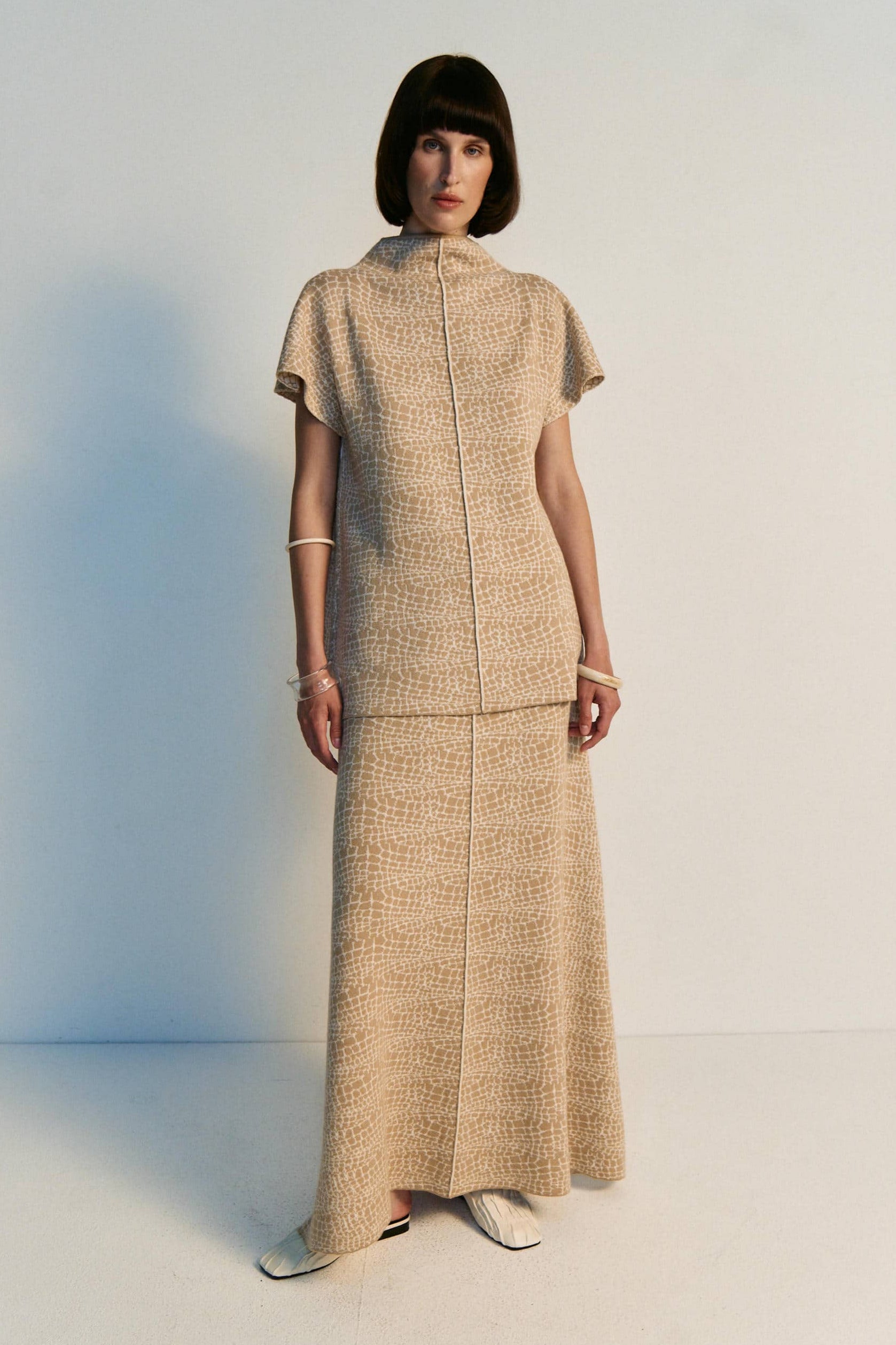 Jacquard-Oberteil mit Reißverschluss vorne